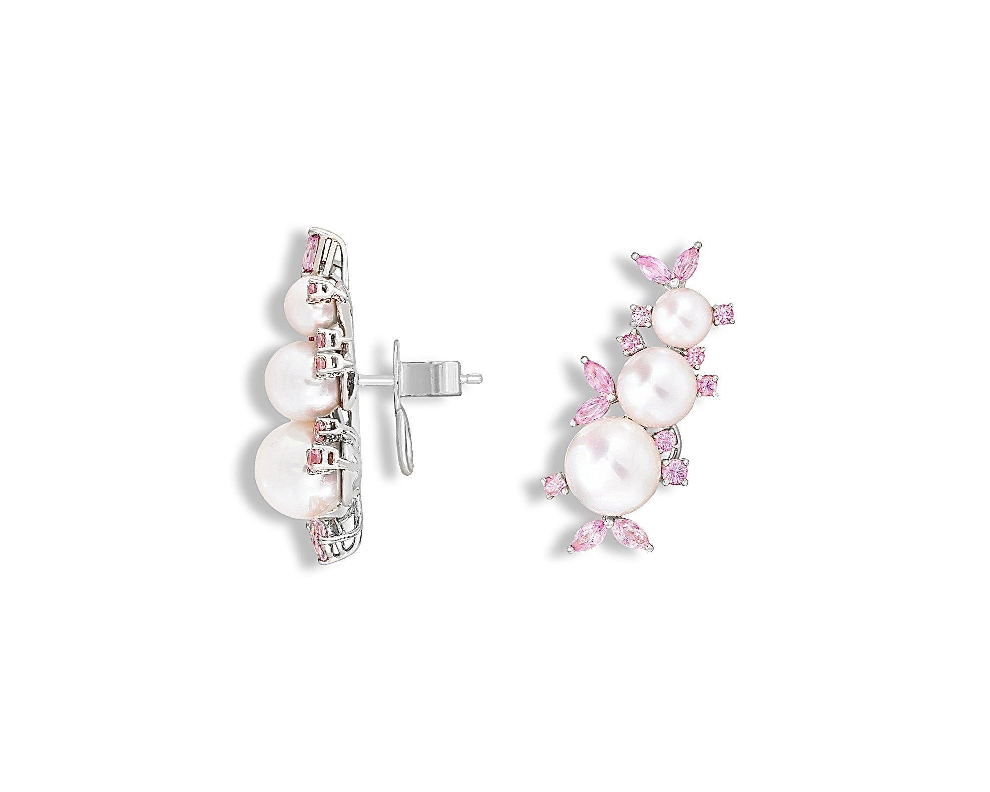 Pink Pearl Gardenia Earring