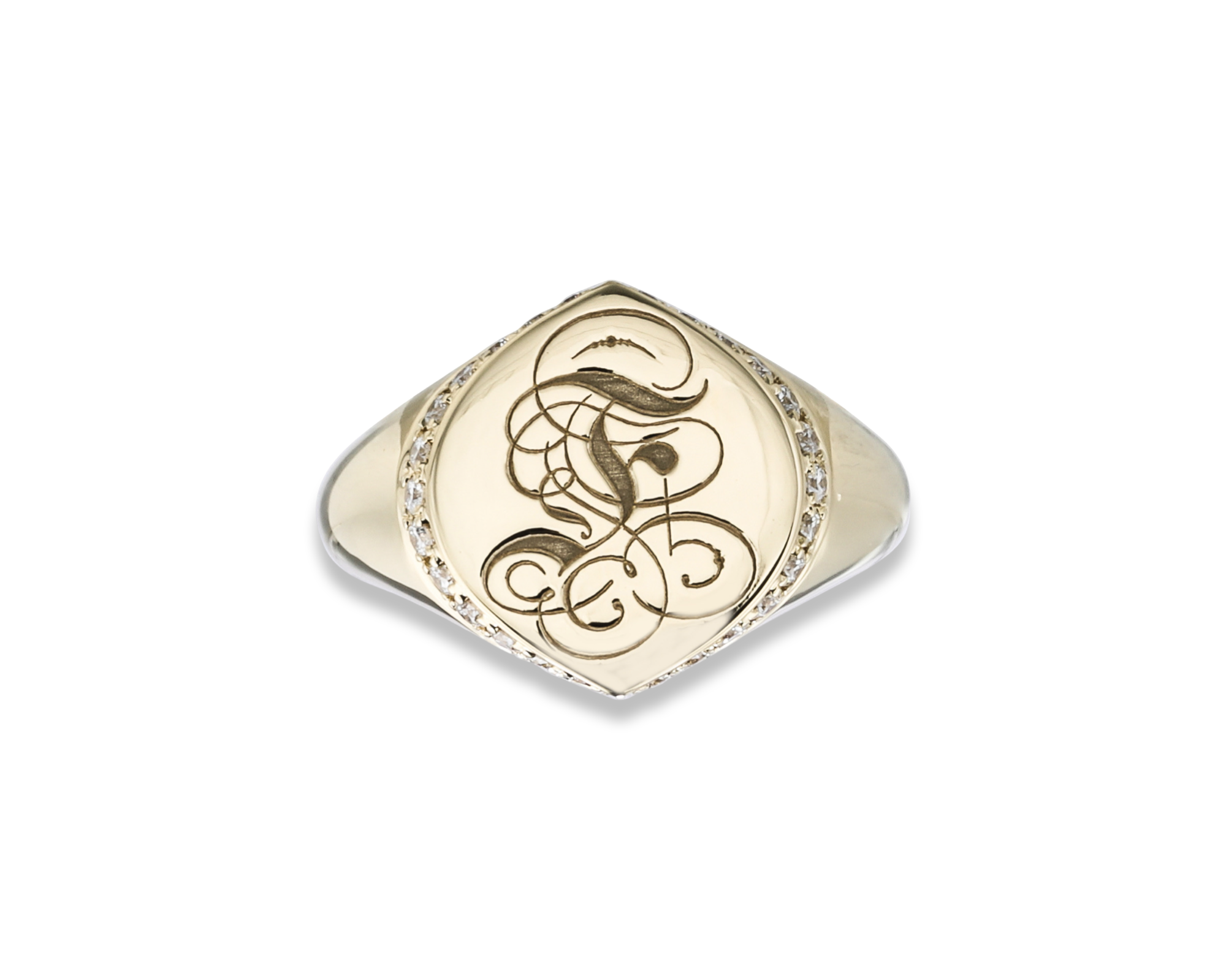 Signet Diamond Pinky Ring