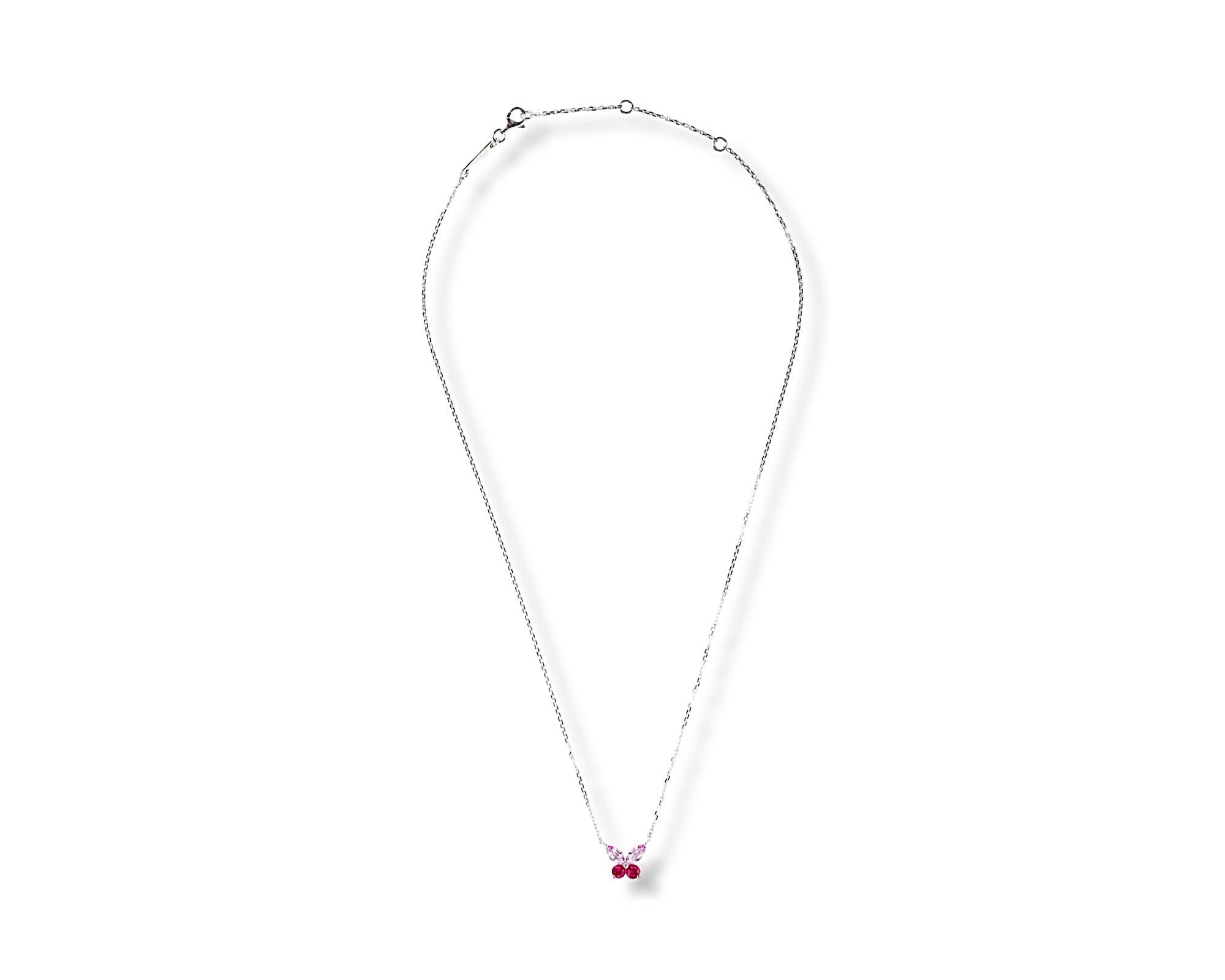 Mini Butterfly Ruby Pink Sapphire Necklace