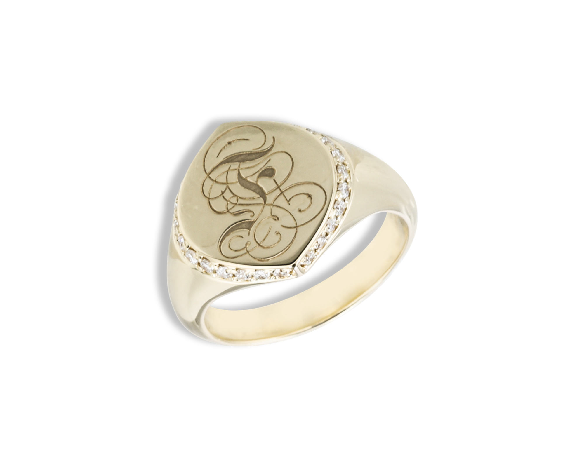Signet Diamond Pinky Ring