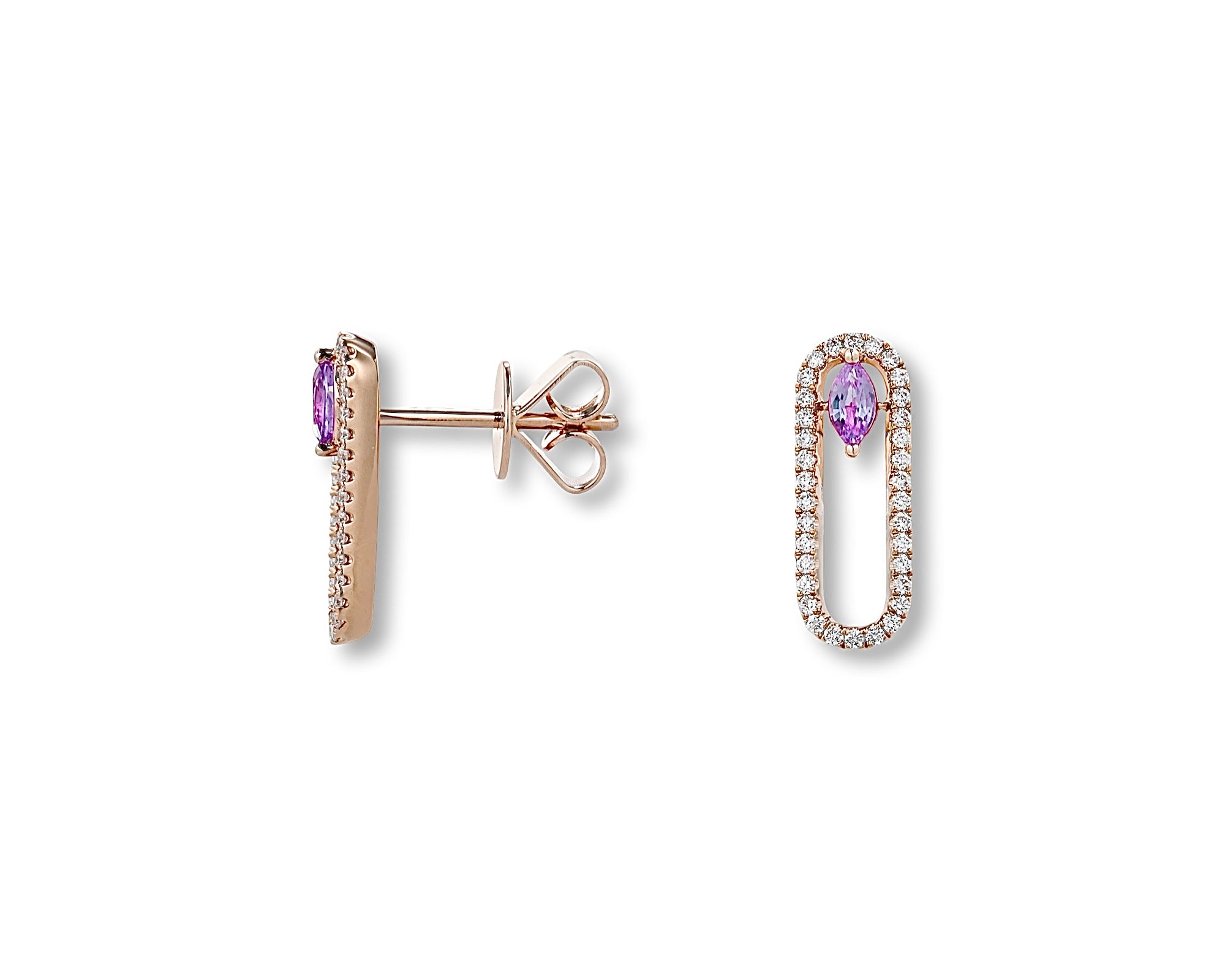 Mini Amethyst Oval Earring