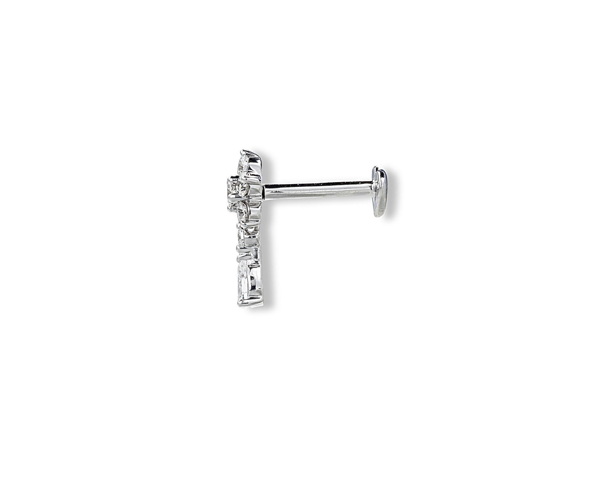 Flower Pear Drop Single Stud