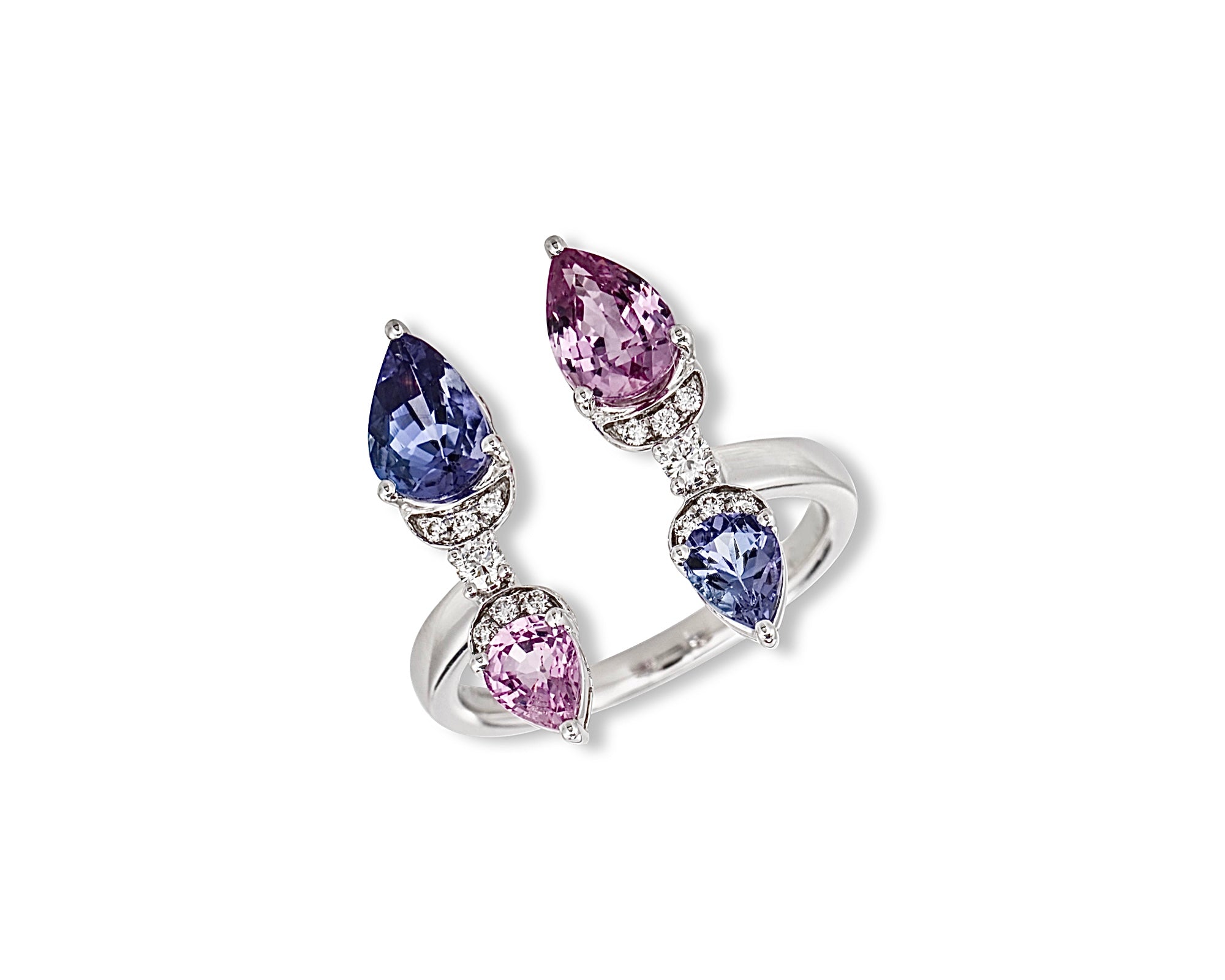Dancing Butterflies (Tanzanite & Pink Sapphire) Ring