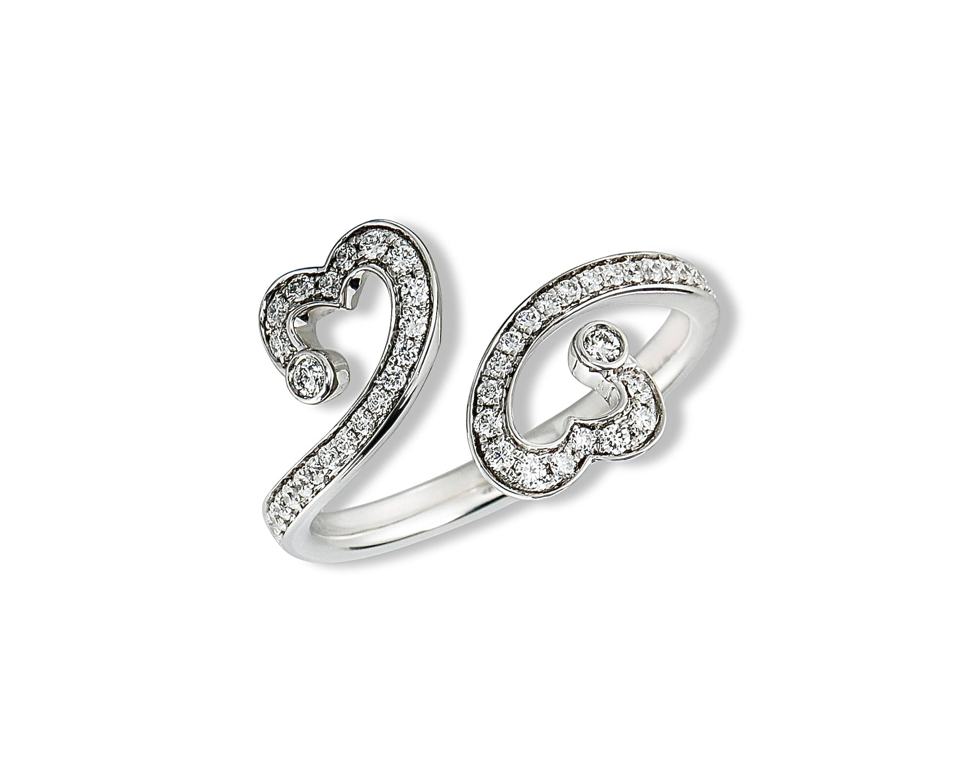 Diamond Twisted Heart Ring