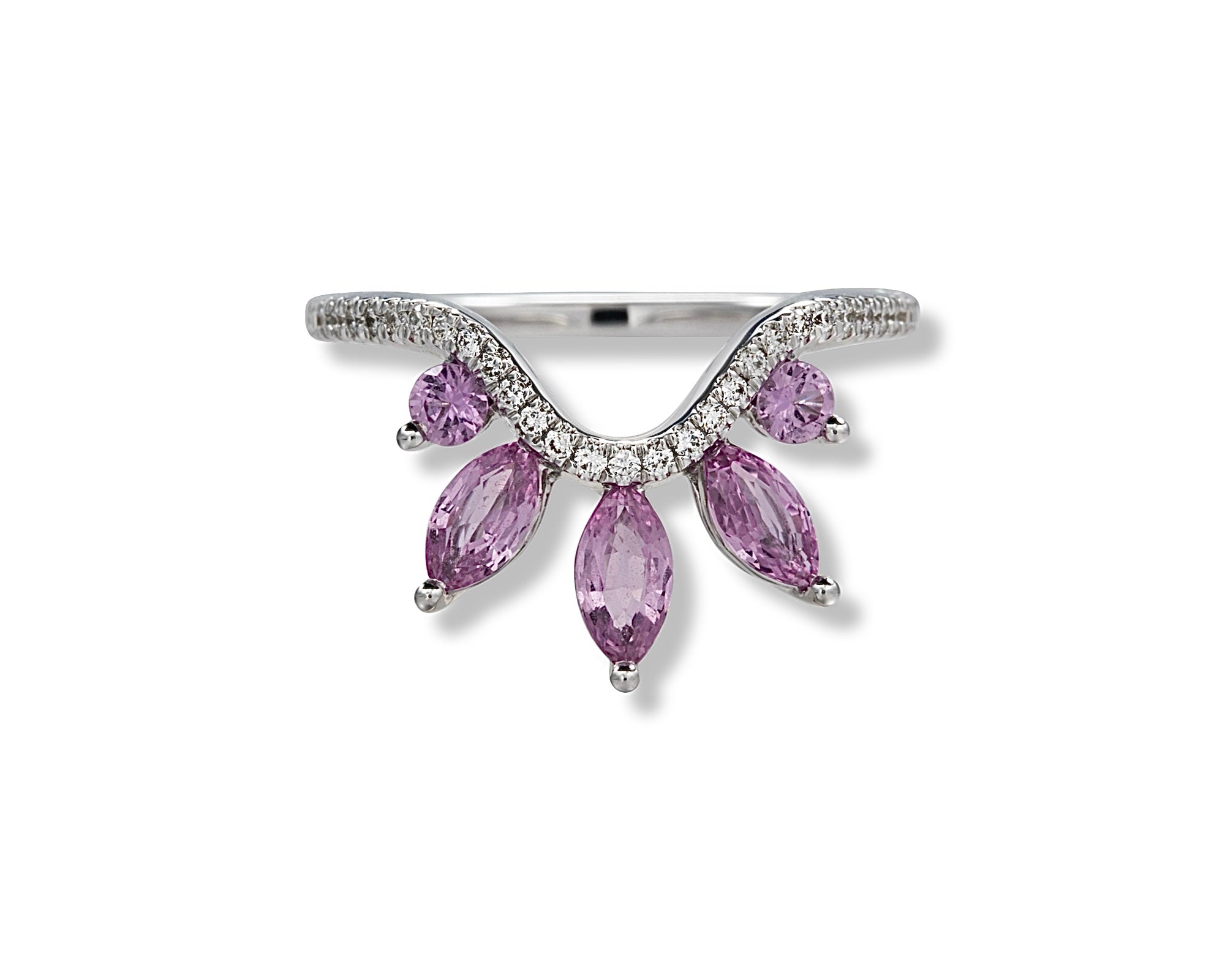 Pink Half Flower Ring