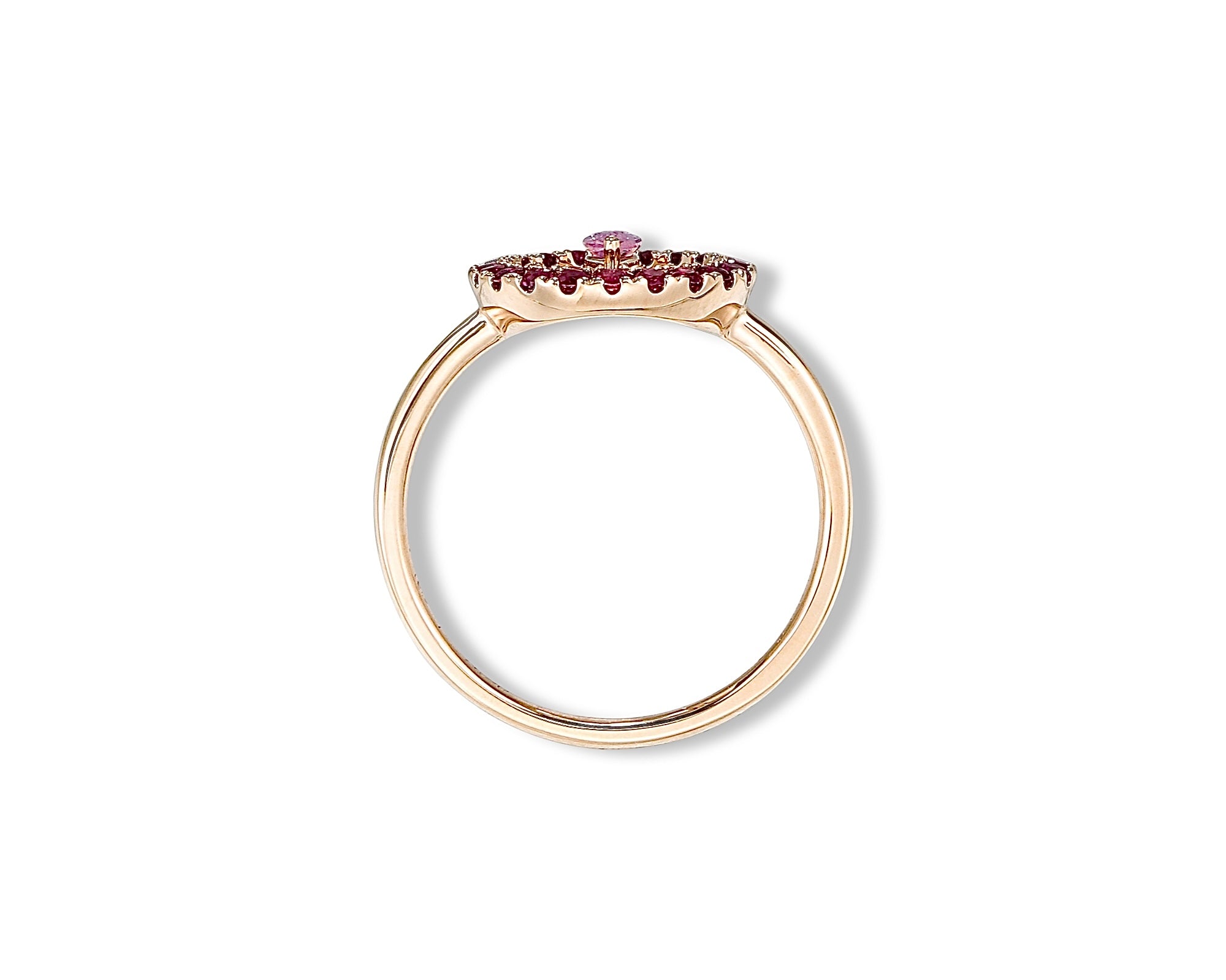 Pink Ruby Round Ring