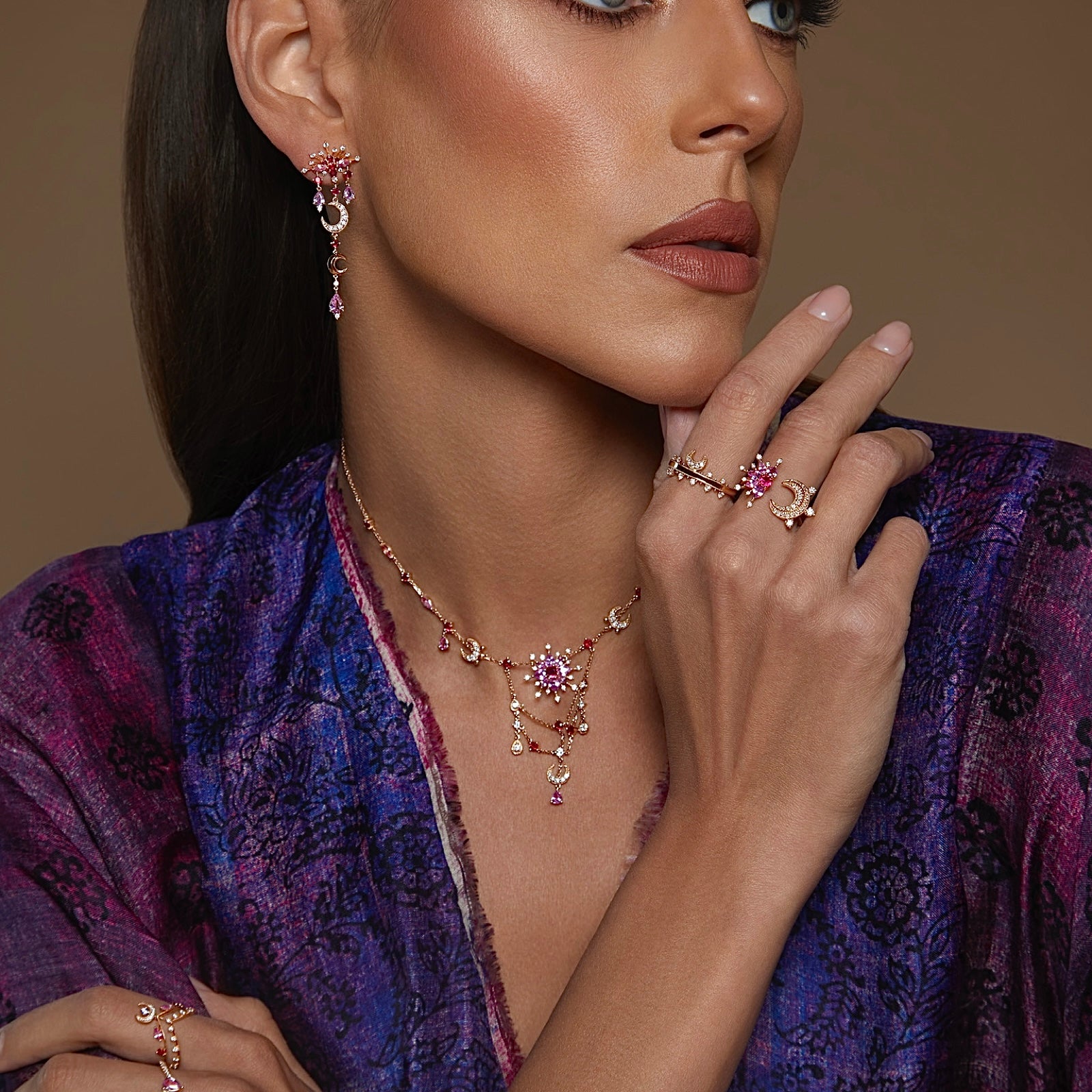 Pink Moon Long Earring