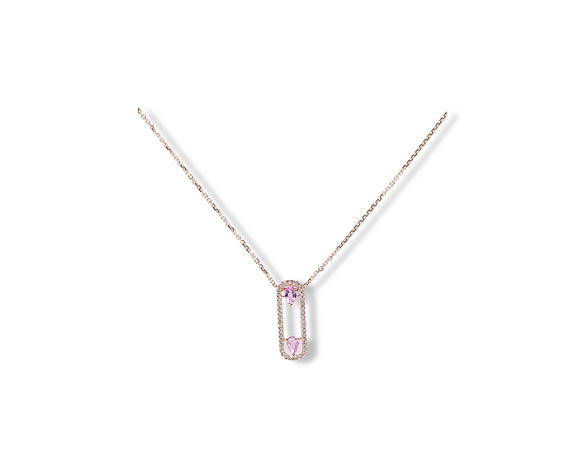 Pink Oval Necklace