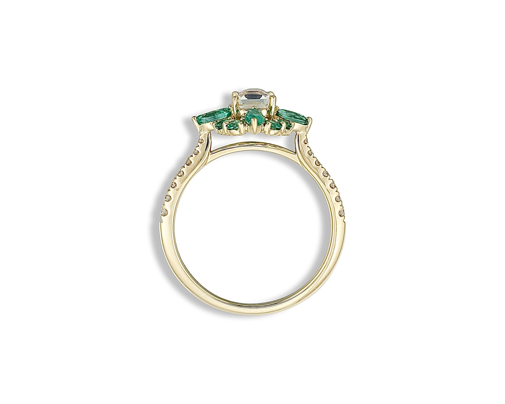 Emerald Moonstone Ring