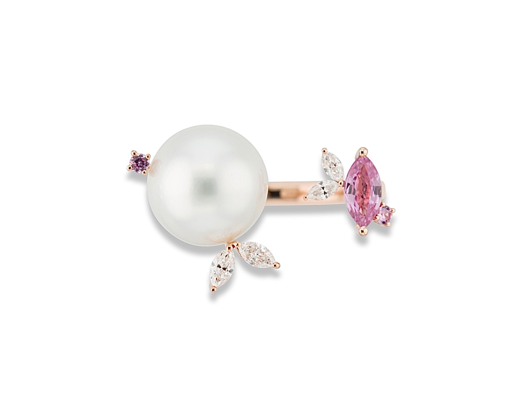 Pink Pearl Gardenia Ring