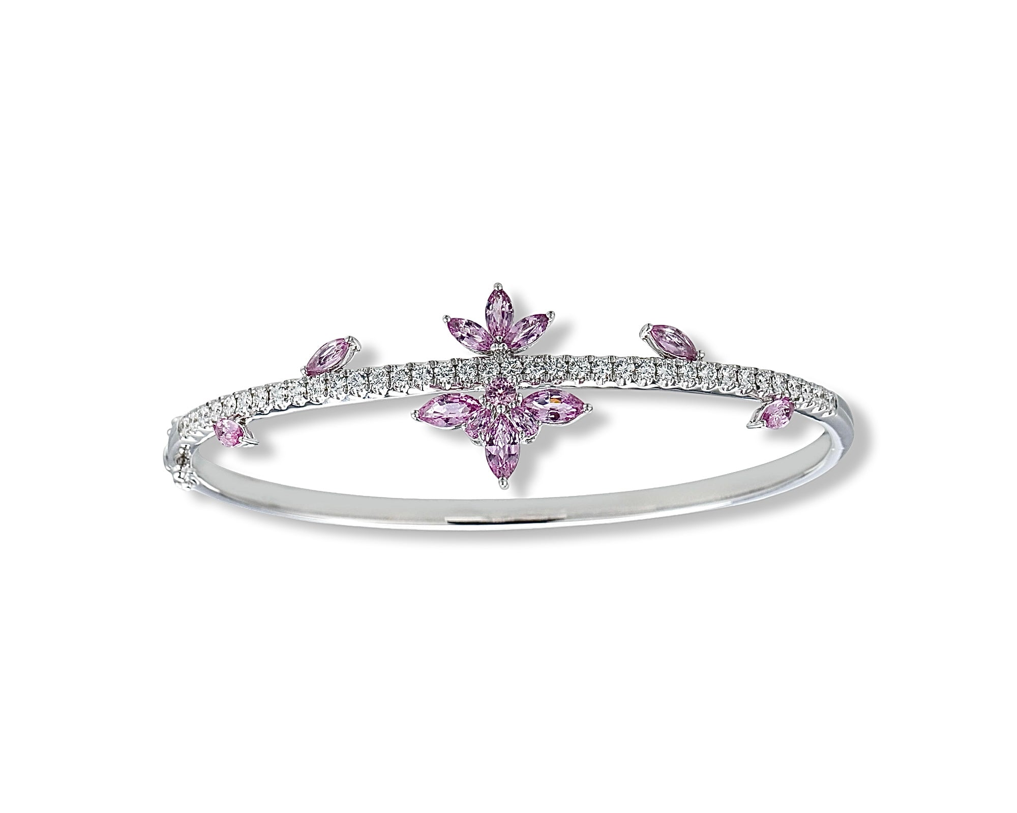 Pink Flower Closed Bangle