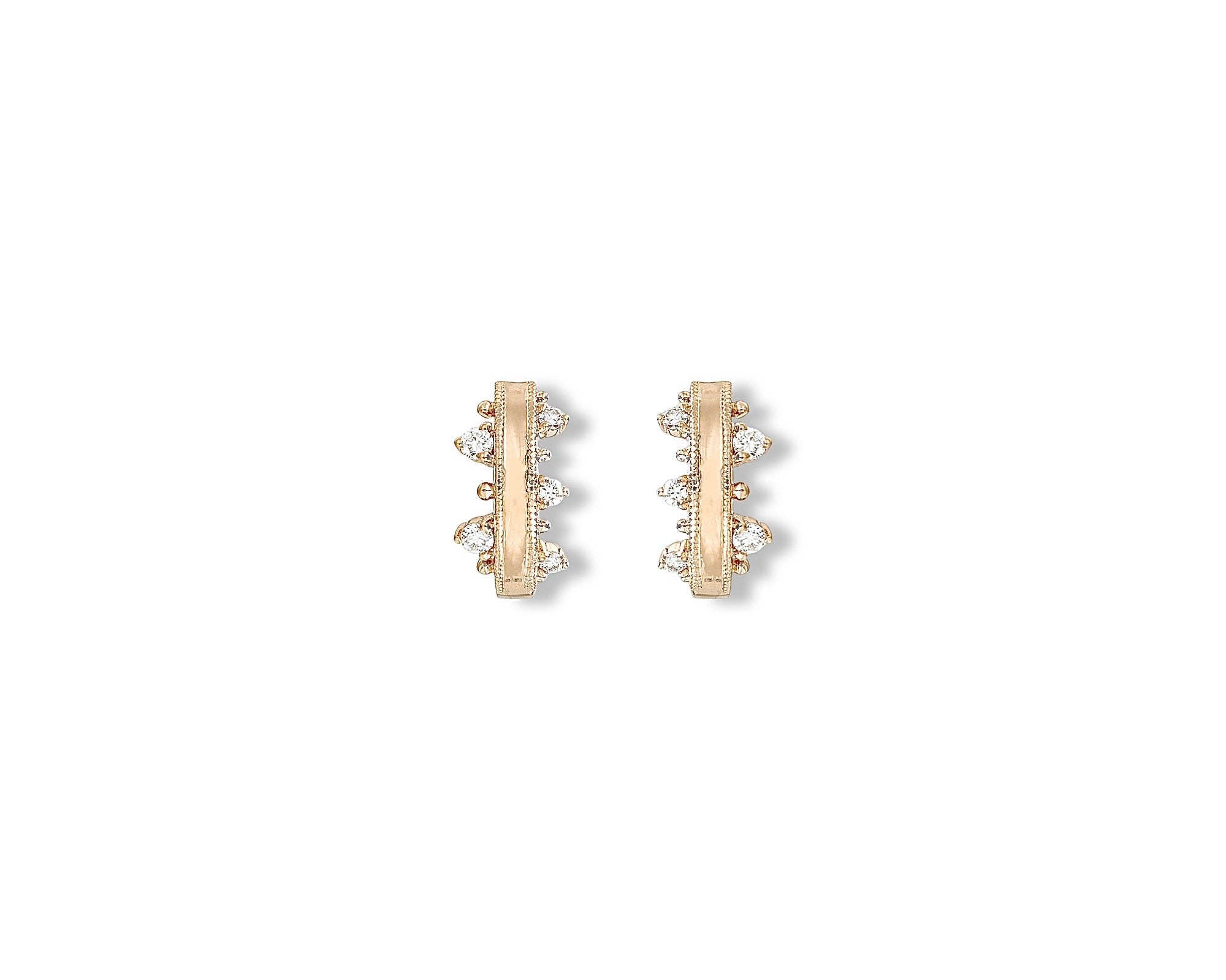 Mini Gold Milgrain Hoops