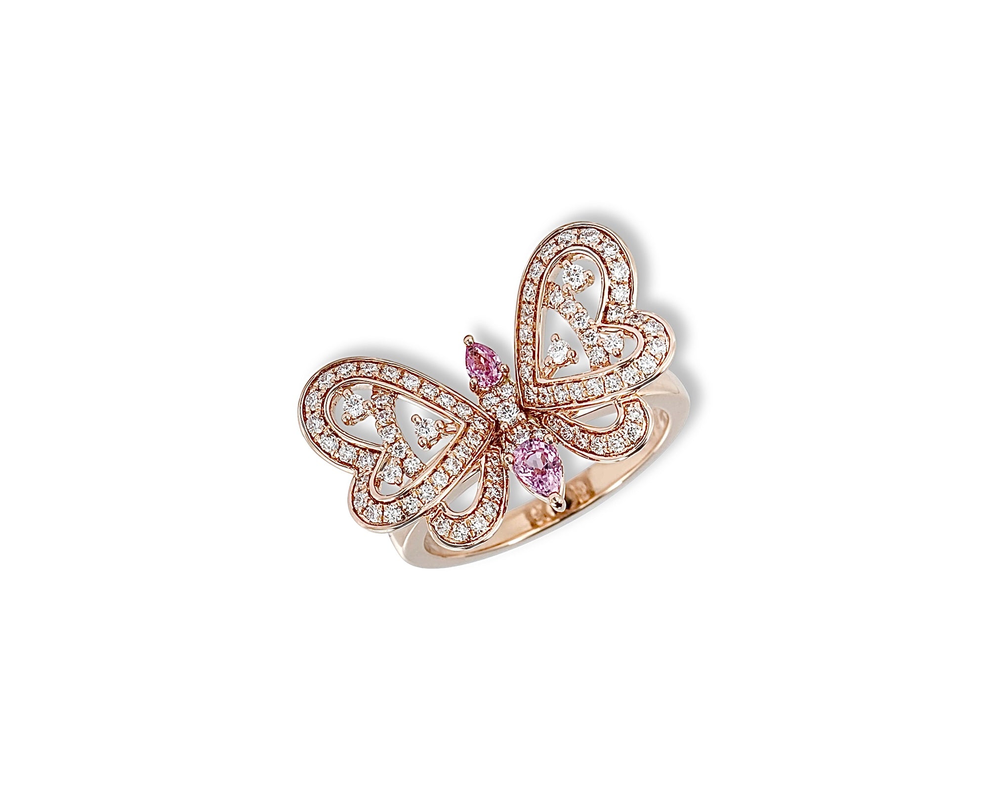 Pink Sapphire Butterfly Bloom Ring
