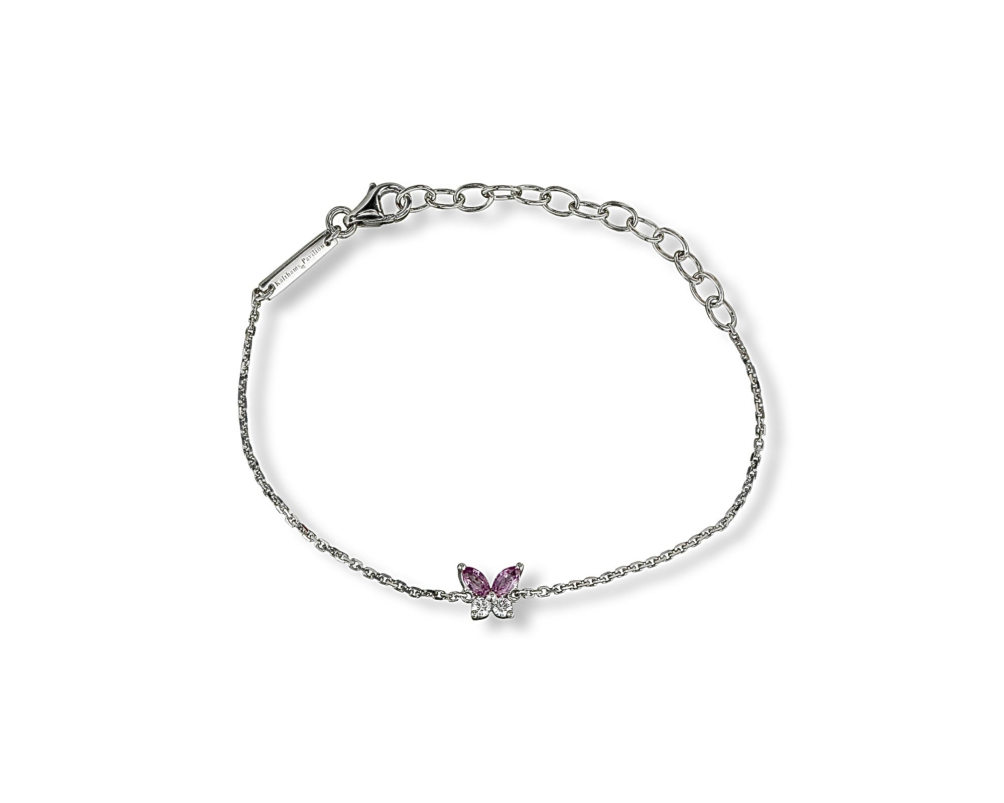 Mini Butterfly Pink Sapphire Diamond Bracelet