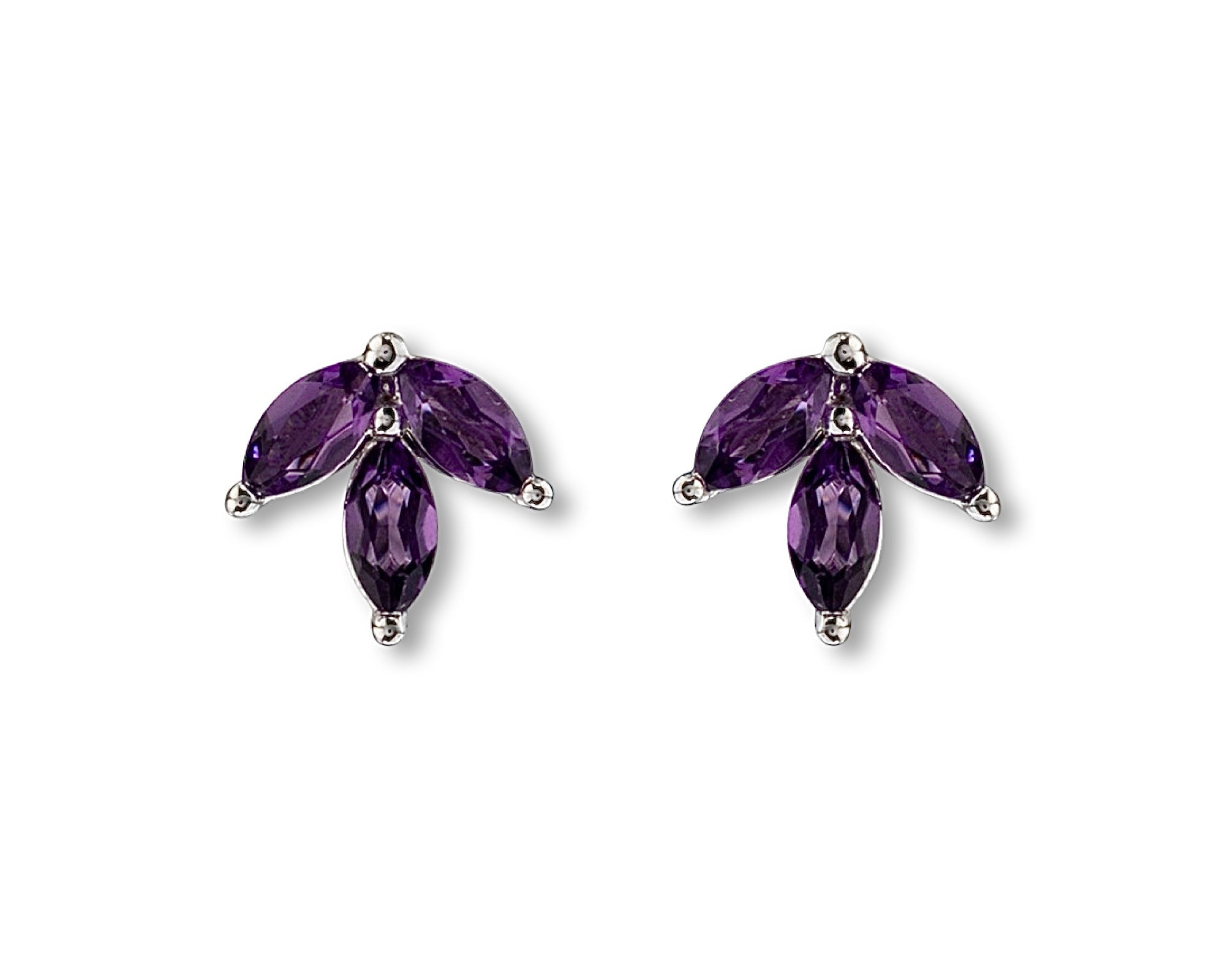 Amethyst Petal Stud