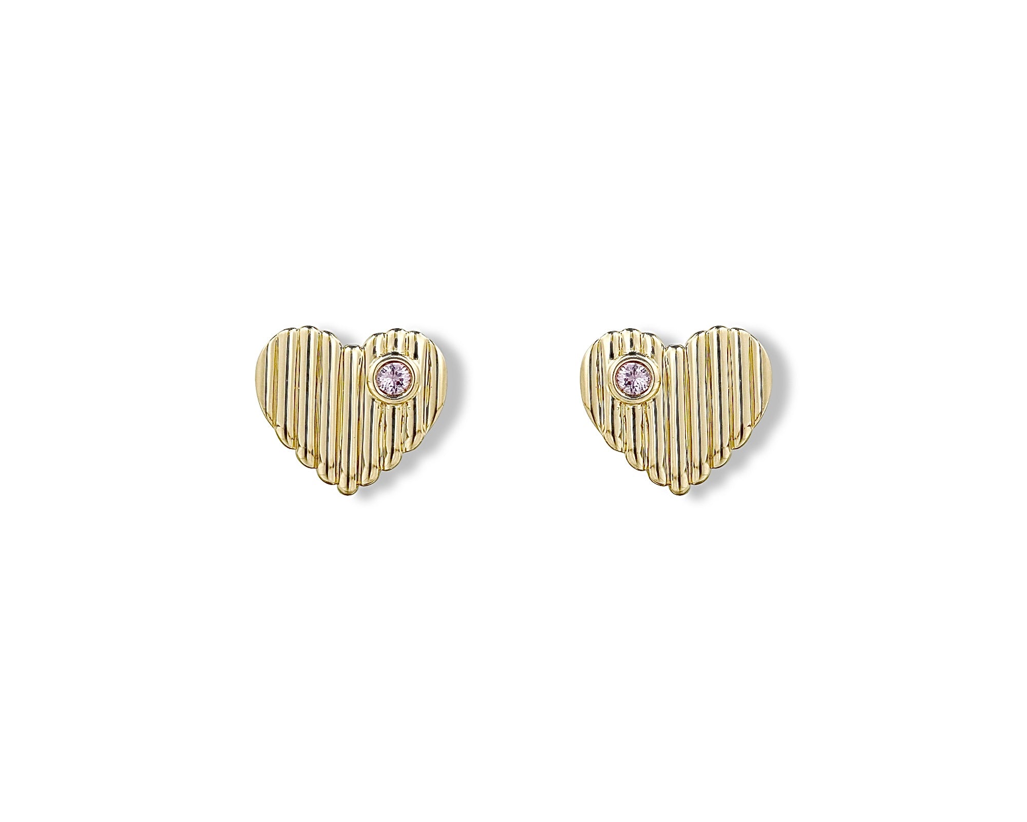 Pink Heart Dot Stud