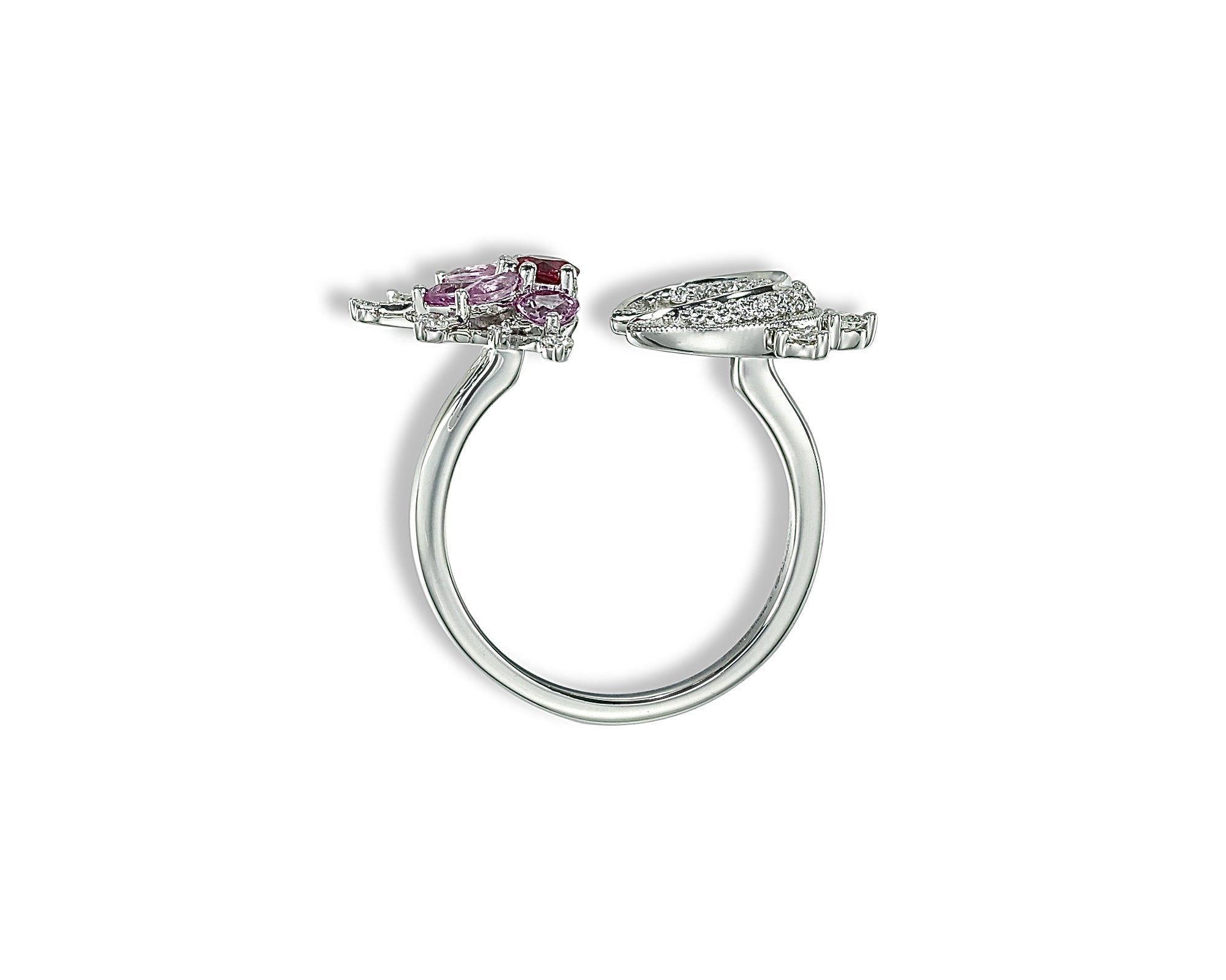 Pink Star and Moon Diamond Ring