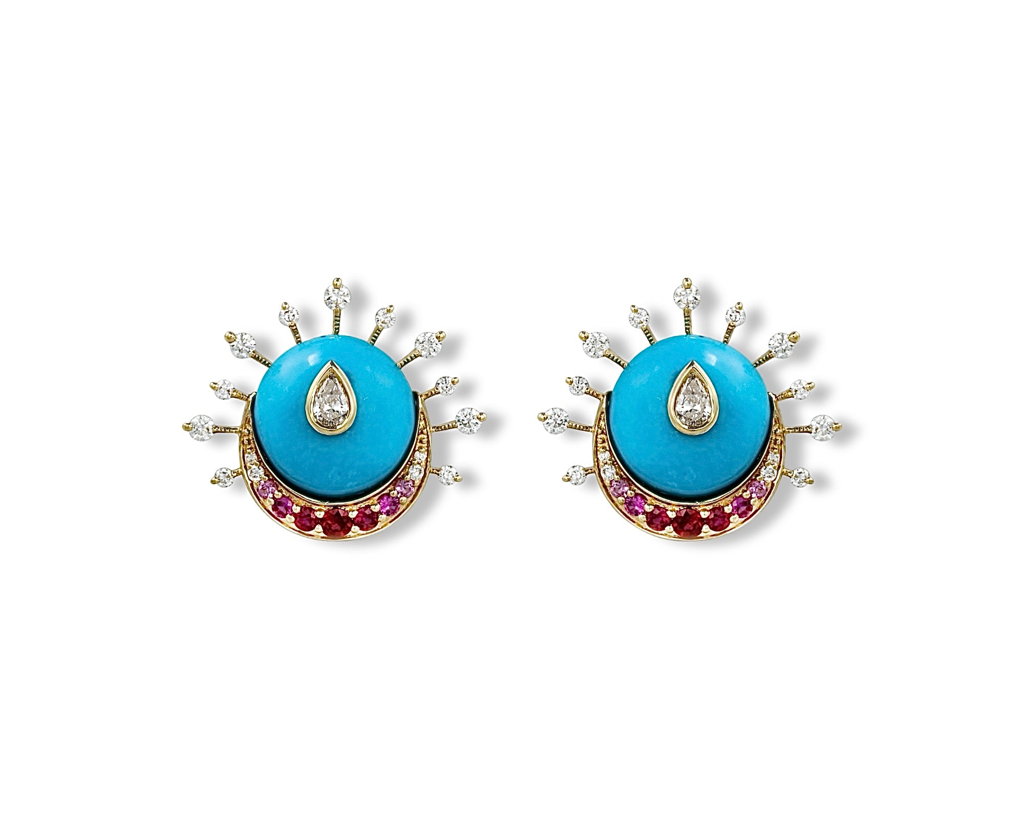 Mega Eclipse Turquoise Ombre Stud