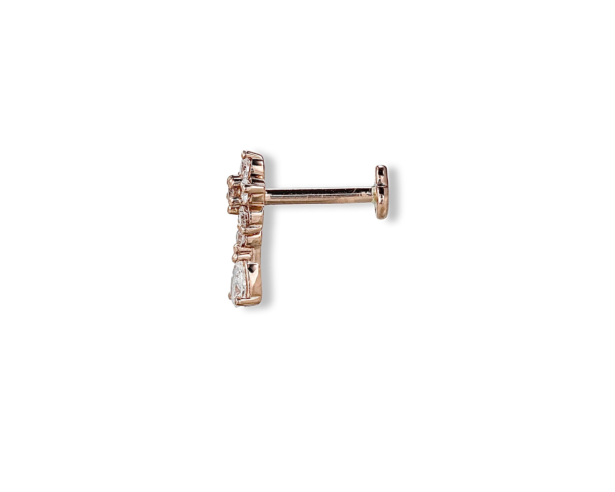 Flower Pear Drop Single Stud