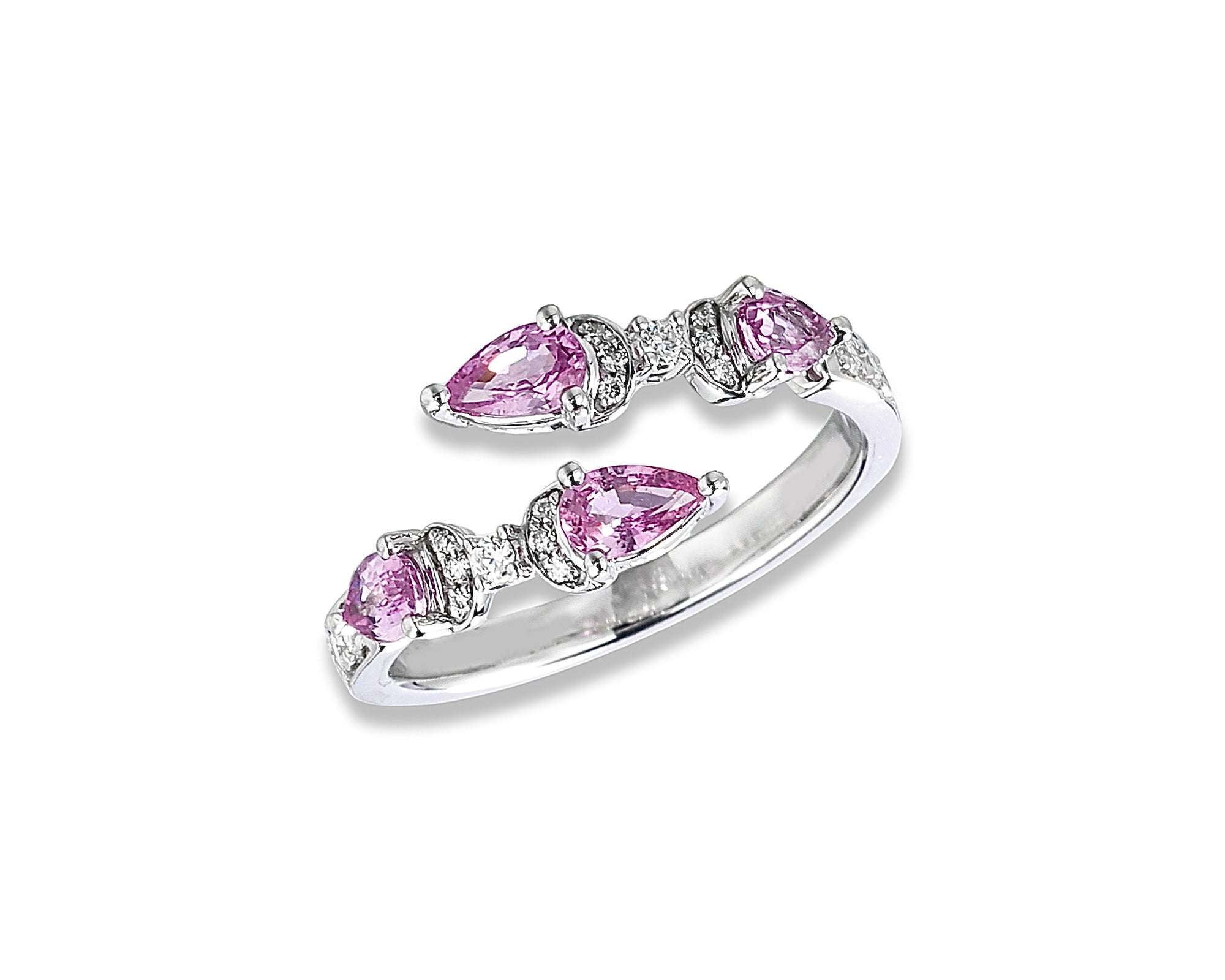 Butterfly Cross Pink Sapphire Ring