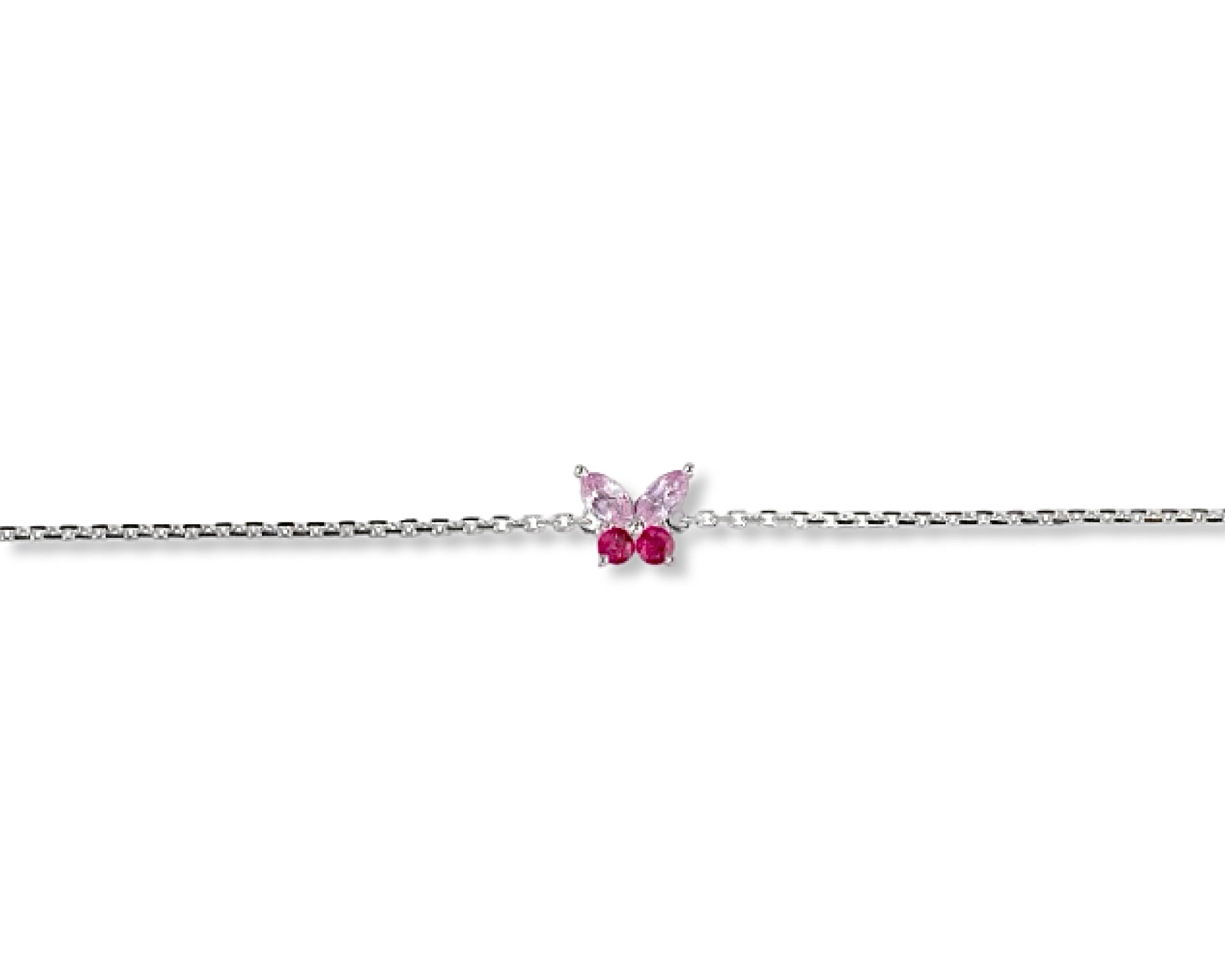 Mini Butterfly Ruby Pink Sapphire Bracelet