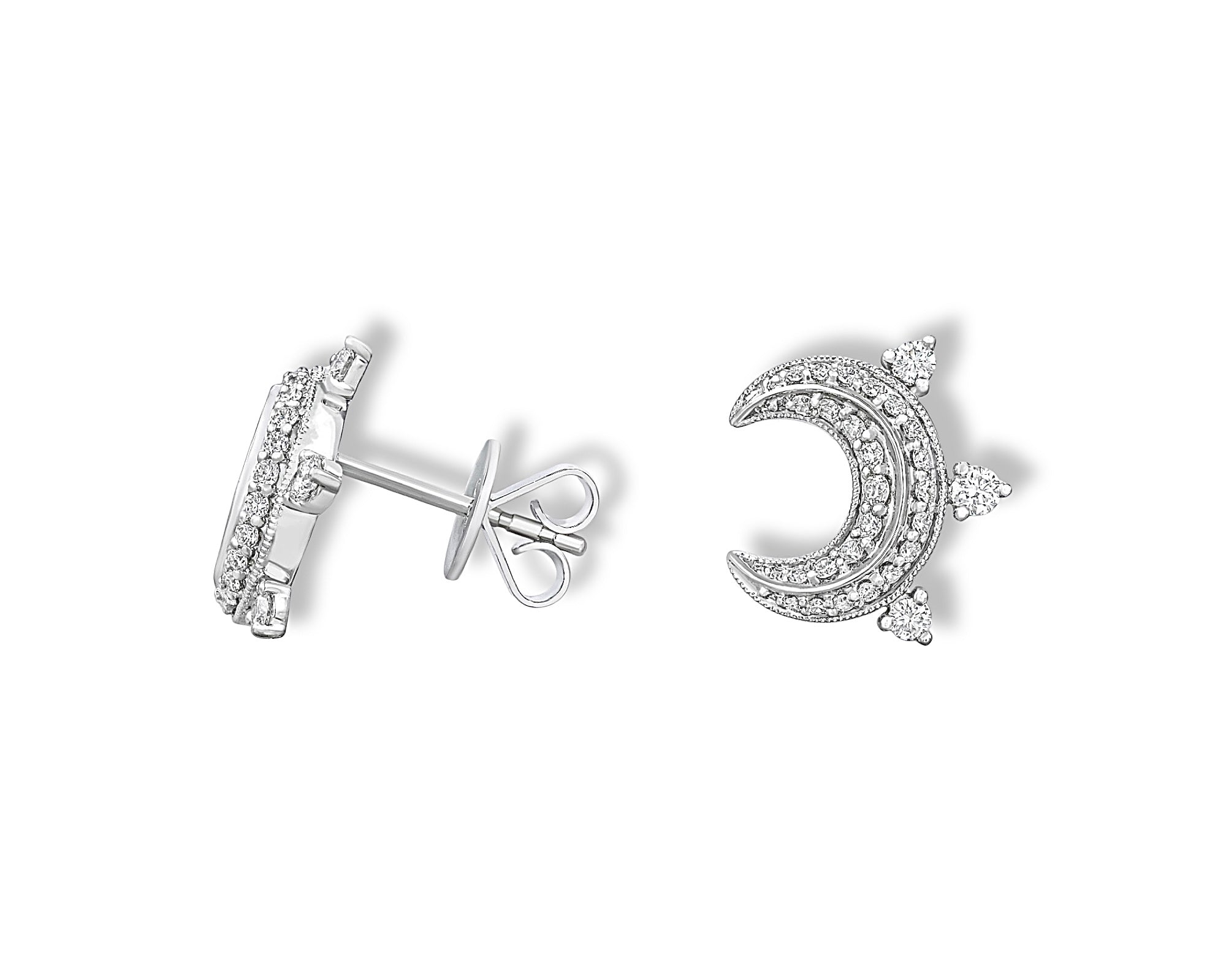 Diamond Star and Moon Stud