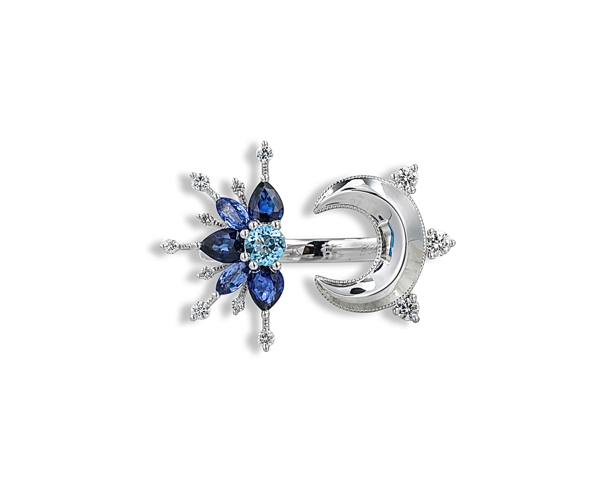 Topaz Star and Moon Ring