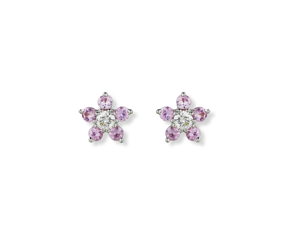Pink Flower Studs