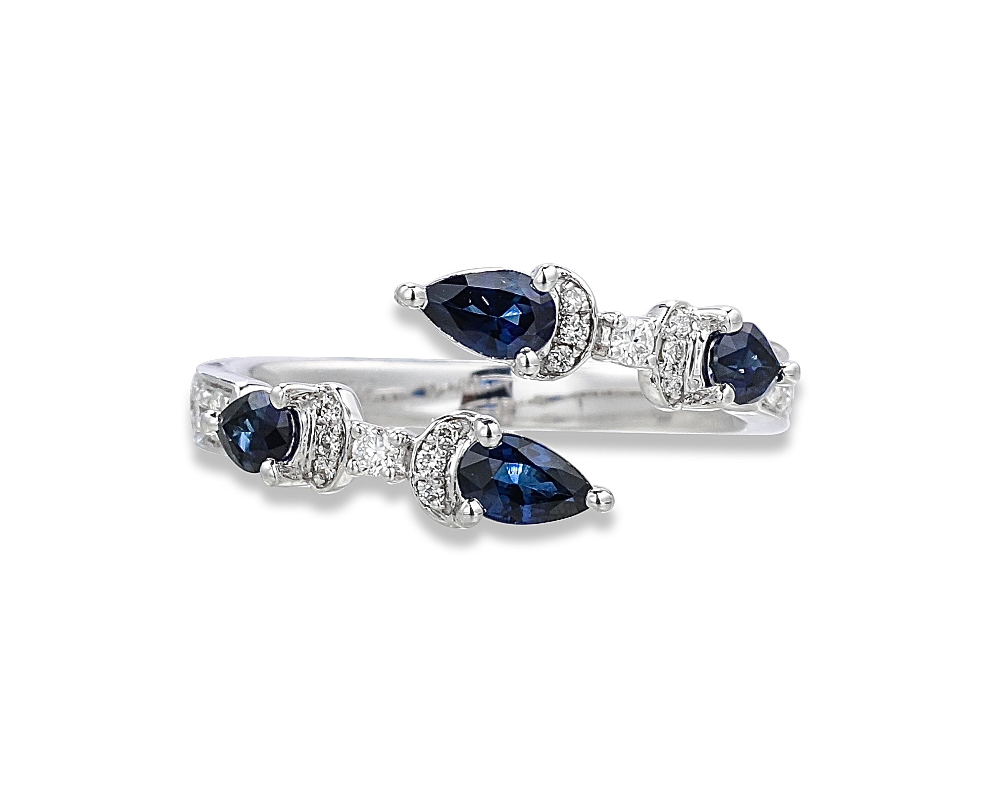 Butterfly Cross Blue Sapphire Ring