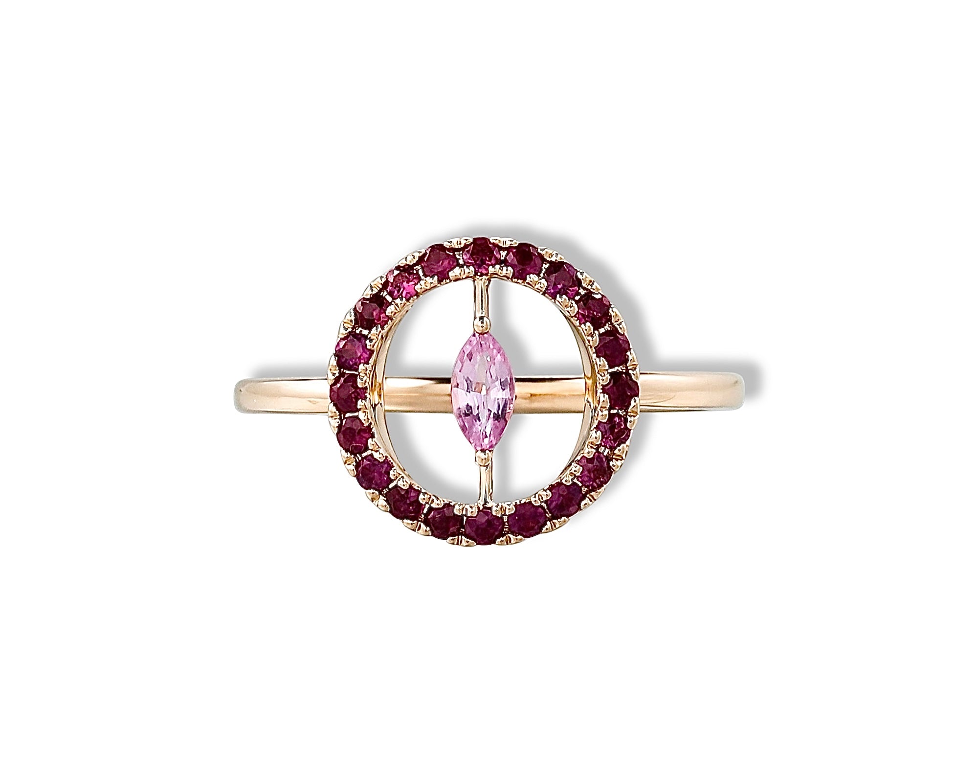 Pink Ruby Round Ring
