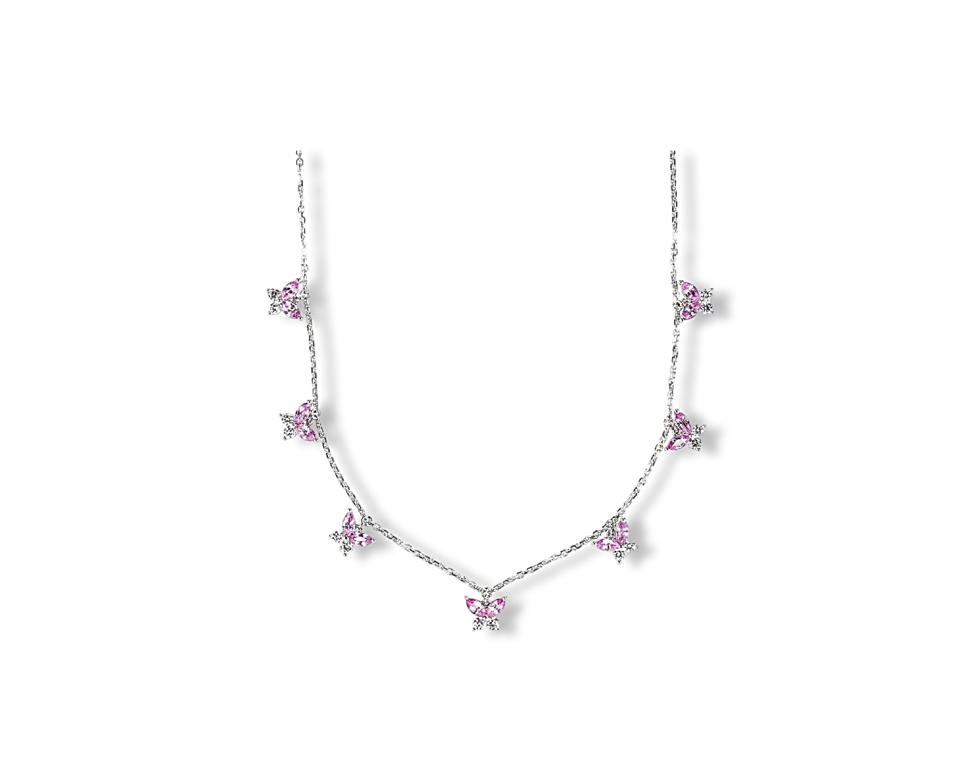 Mini Butterflies Pink Diamond Choker