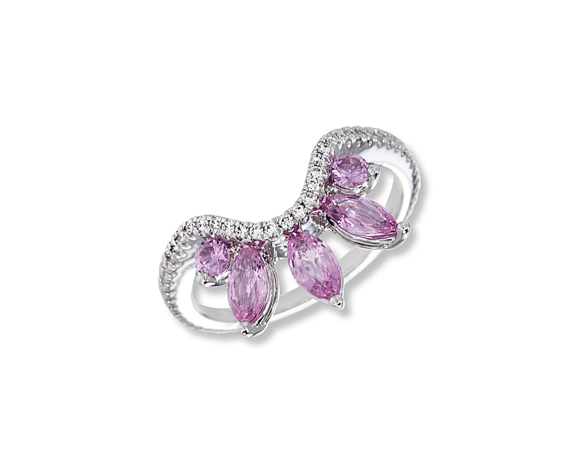 Pink Half Flower Ring