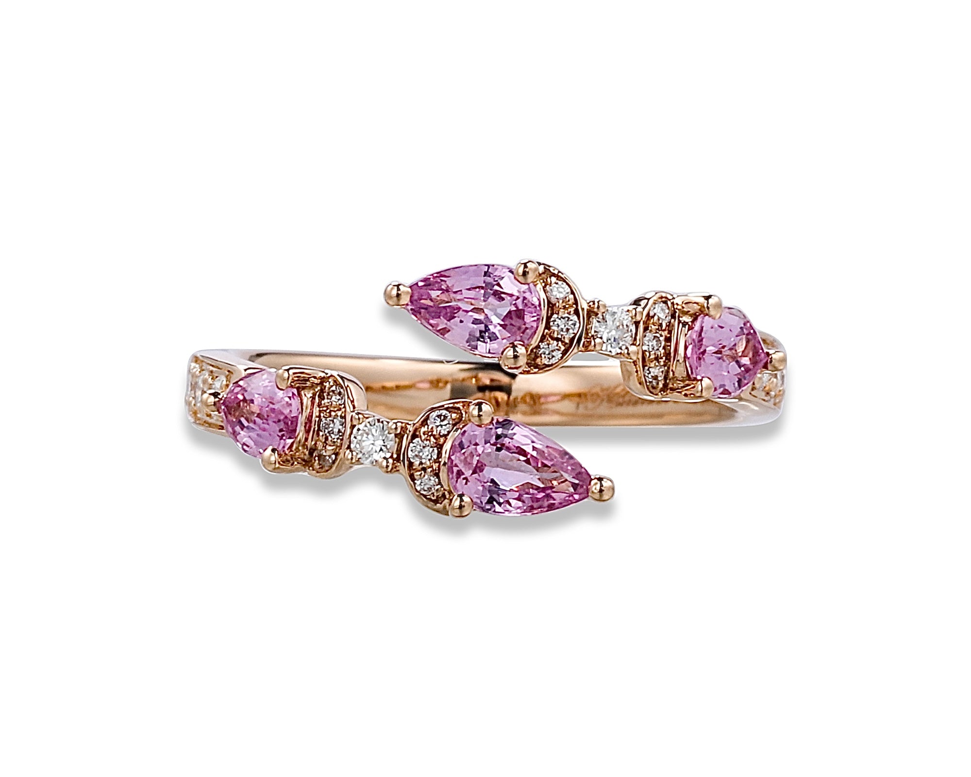 Butterfly Cross Pink Sapphire Ring