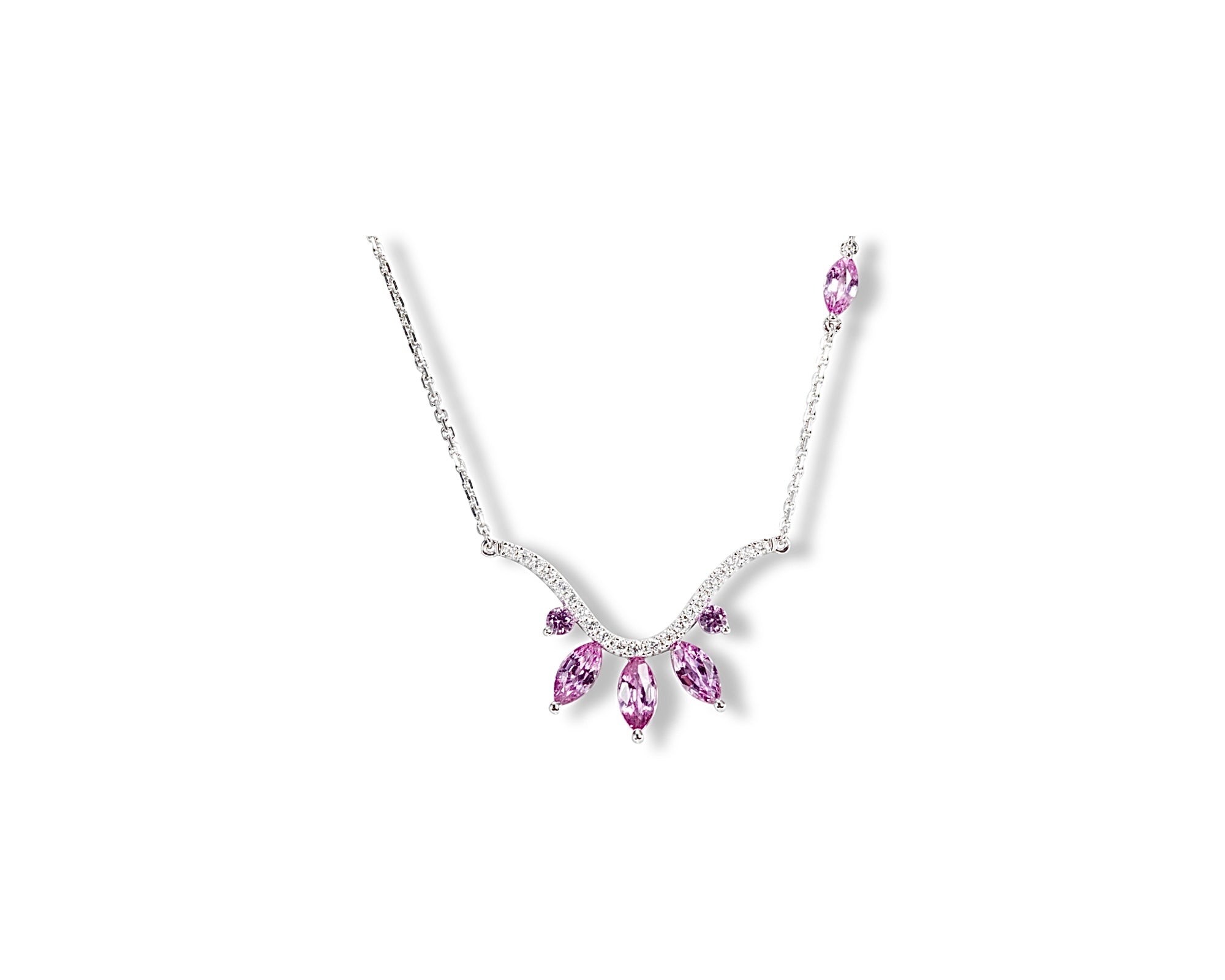 Pink Half Flower Necklace