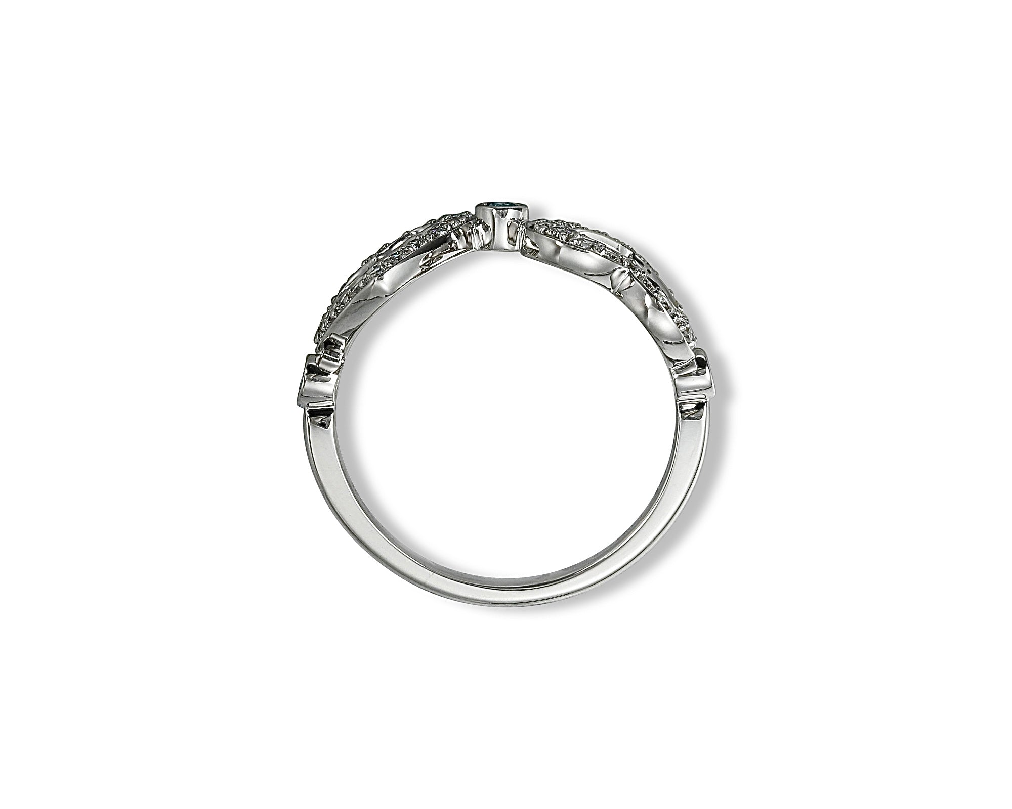 Diamond Topaz Polka Dot Heart Ring