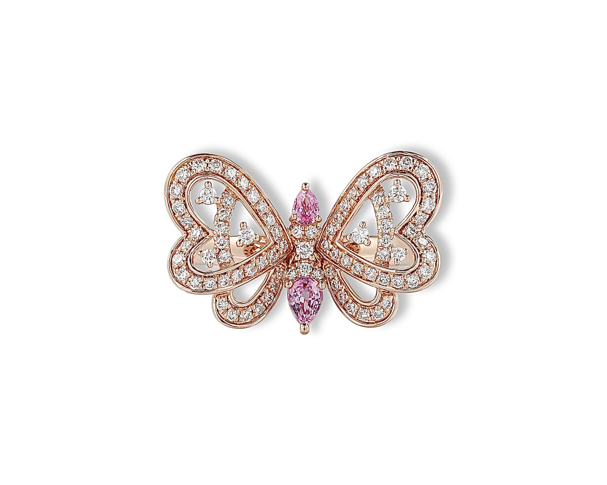 Pink Sapphire Butterfly Bloom Ring