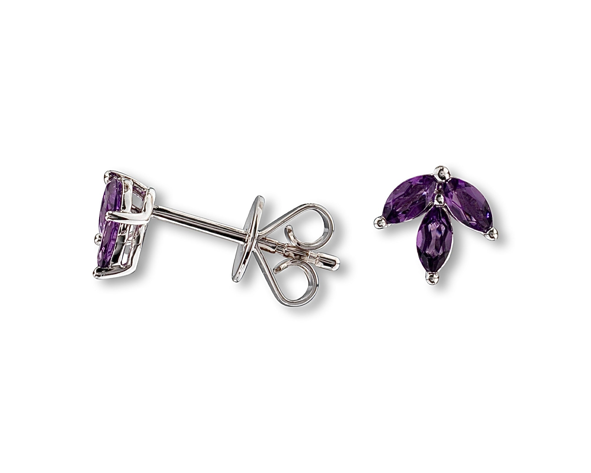 Amethyst Petal Stud