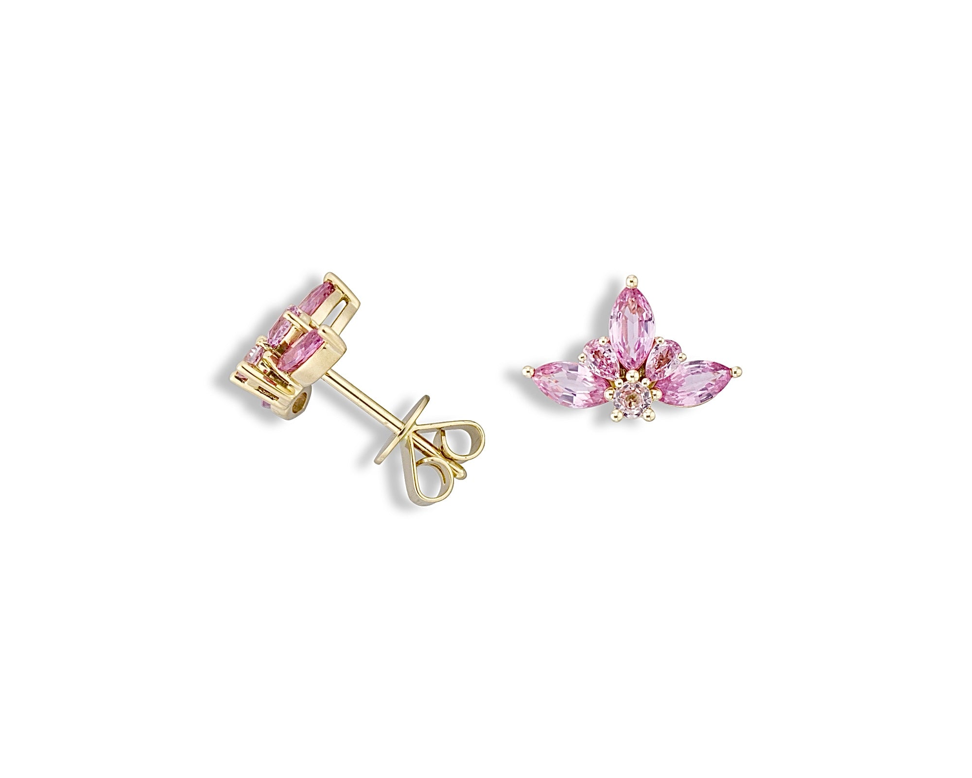 Pink Half Flower Stud