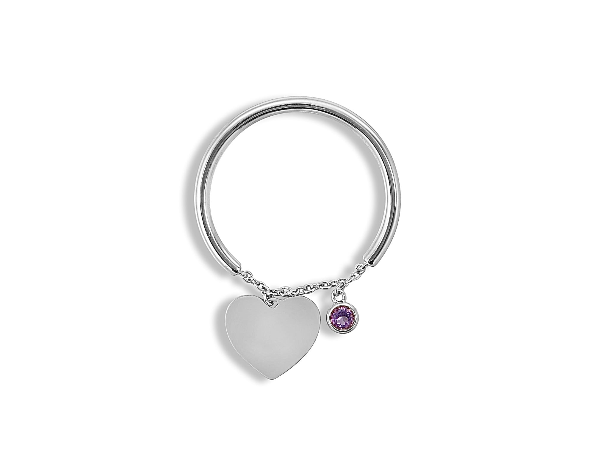 Purple Hanging Heart Ring
