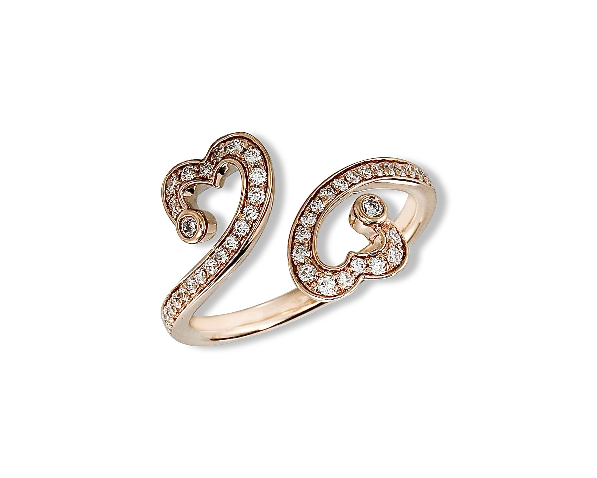 Diamond Twisted Heart Ring
