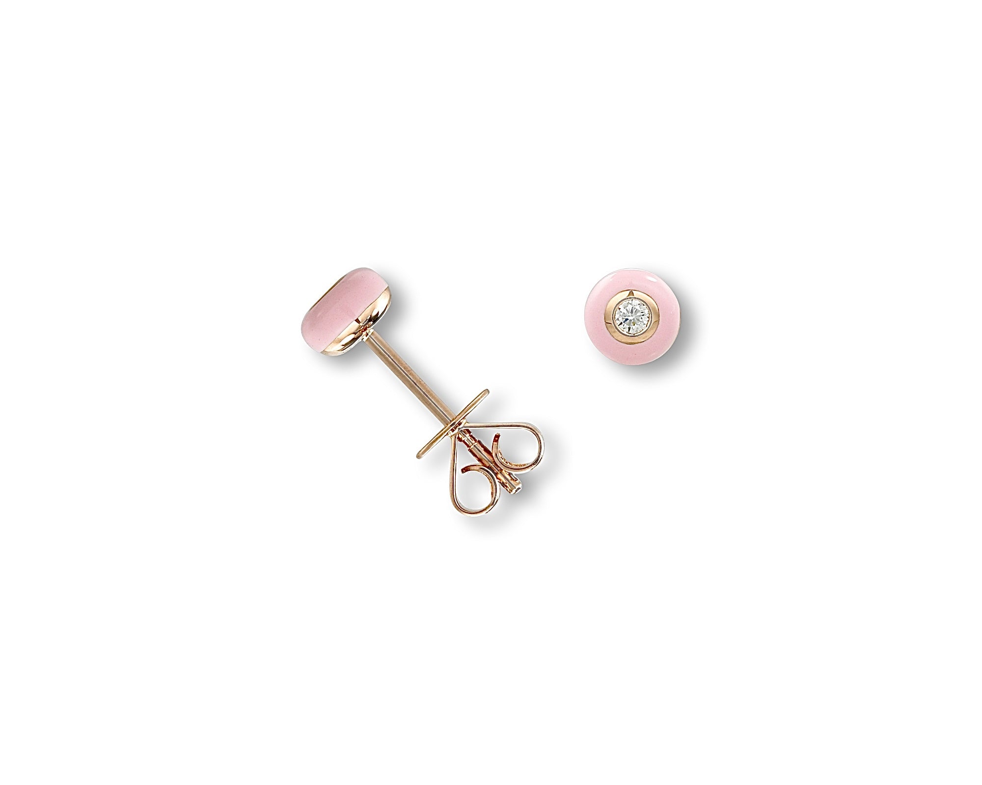 Pink Diamond Enamel Stud
