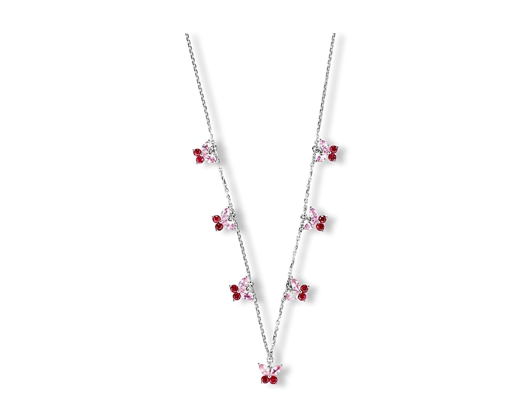 Mini Butterflies Pink Ruby Choker