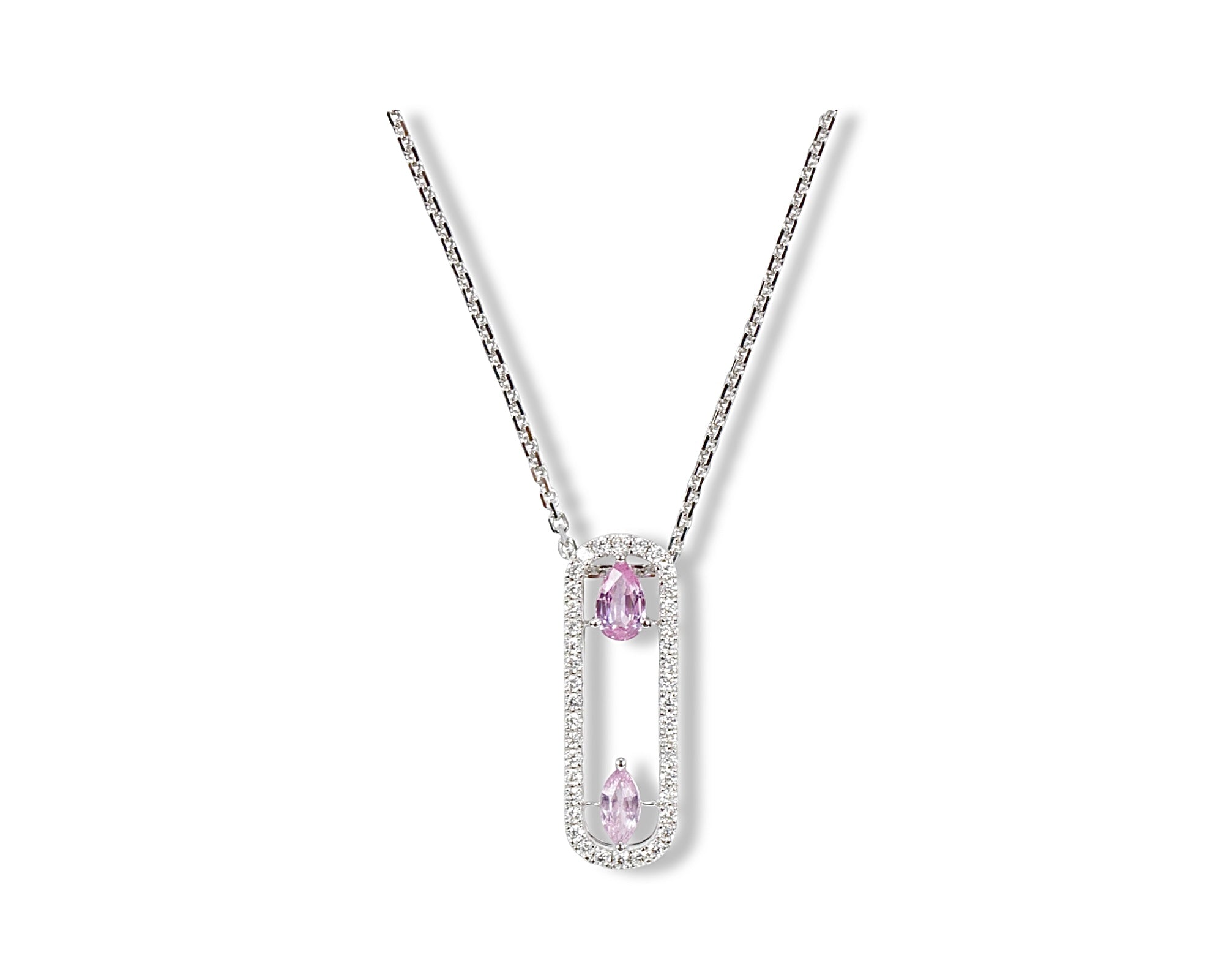 Pink Oval Necklace