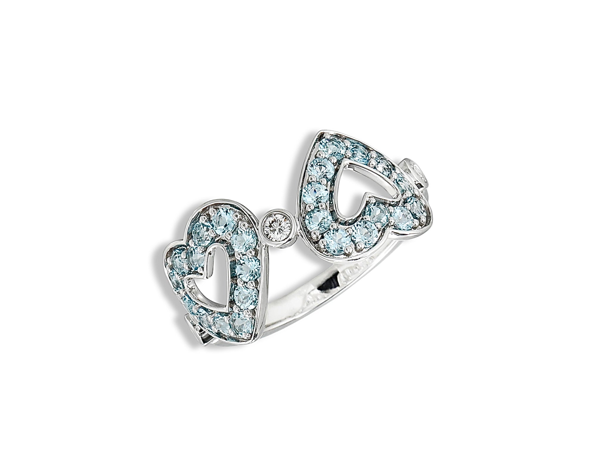 Topaz Diamond Polka Dot Heart Ring