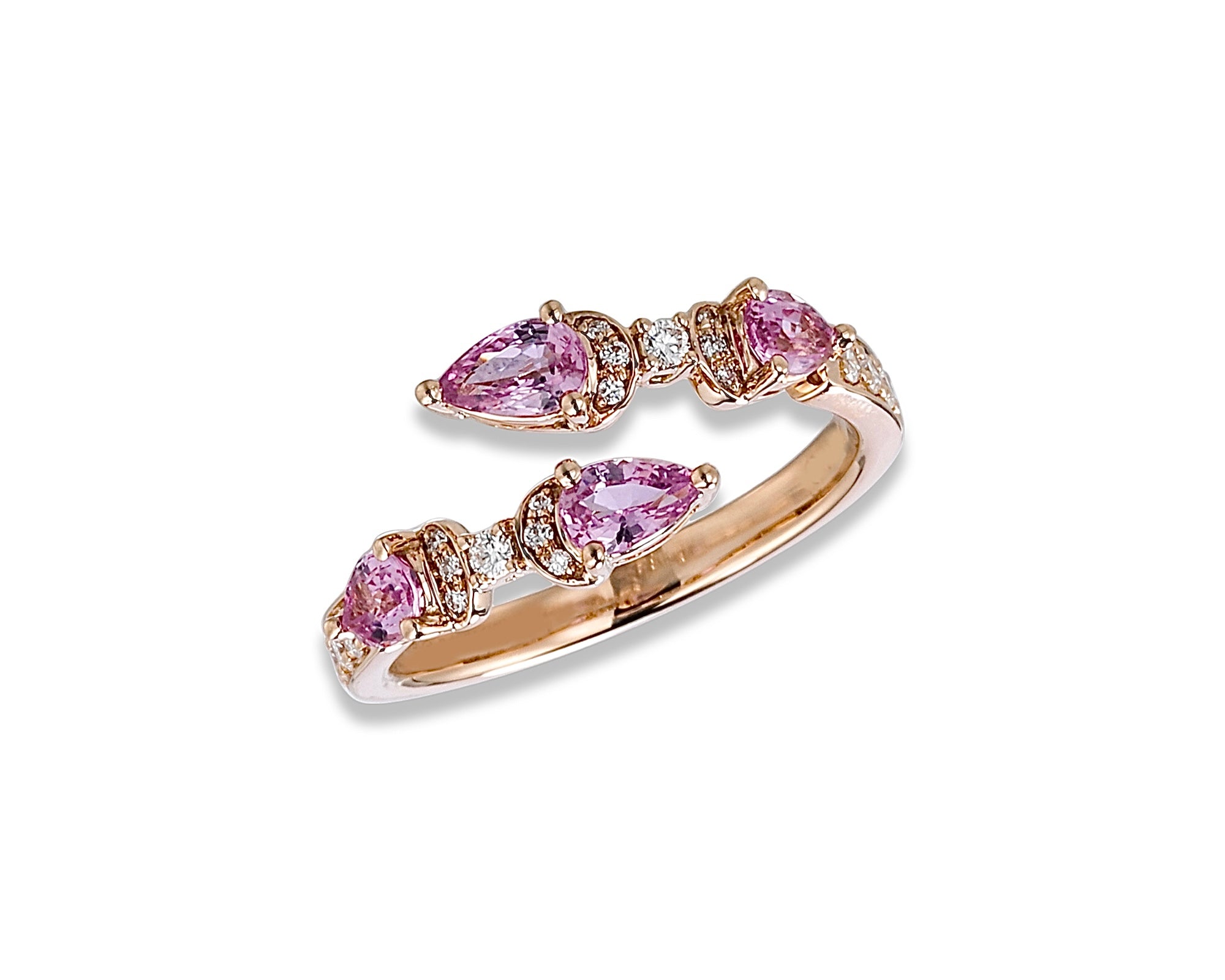 Butterfly Cross Pink Sapphire Ring