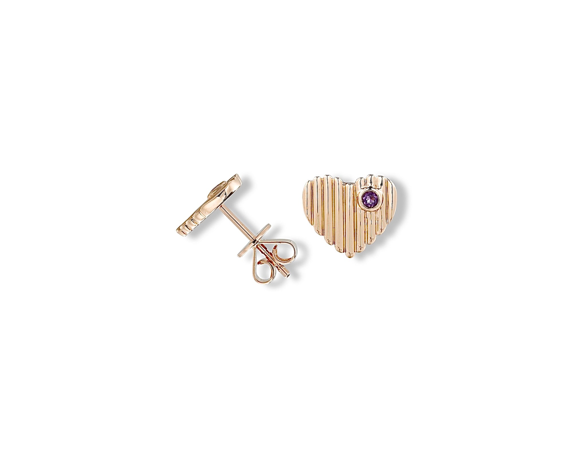 Purple Heart Dot Stud