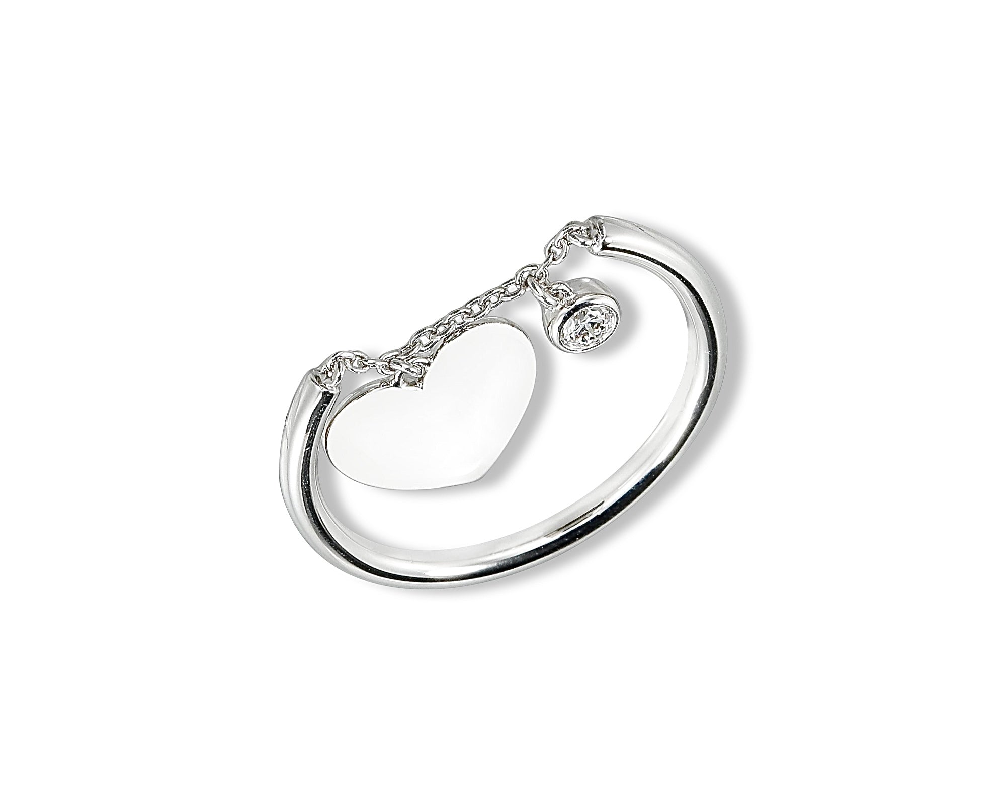 Diamond Hanging Heart Ring