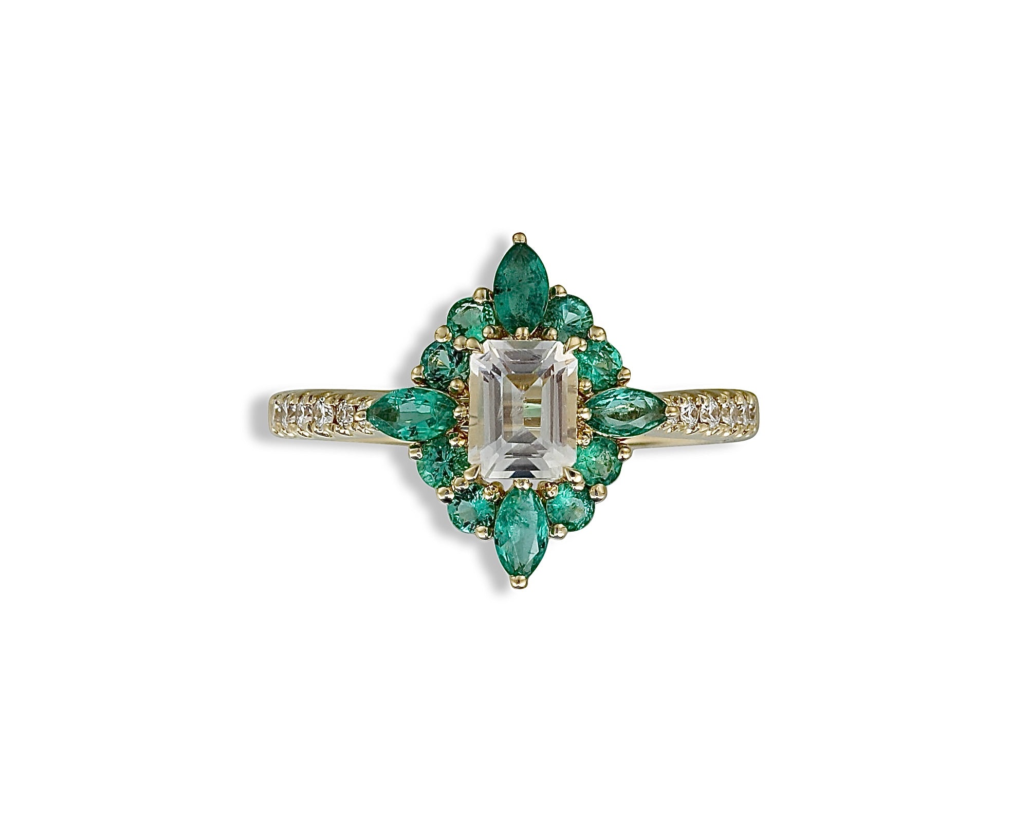 Emerald Moonstone Ring
