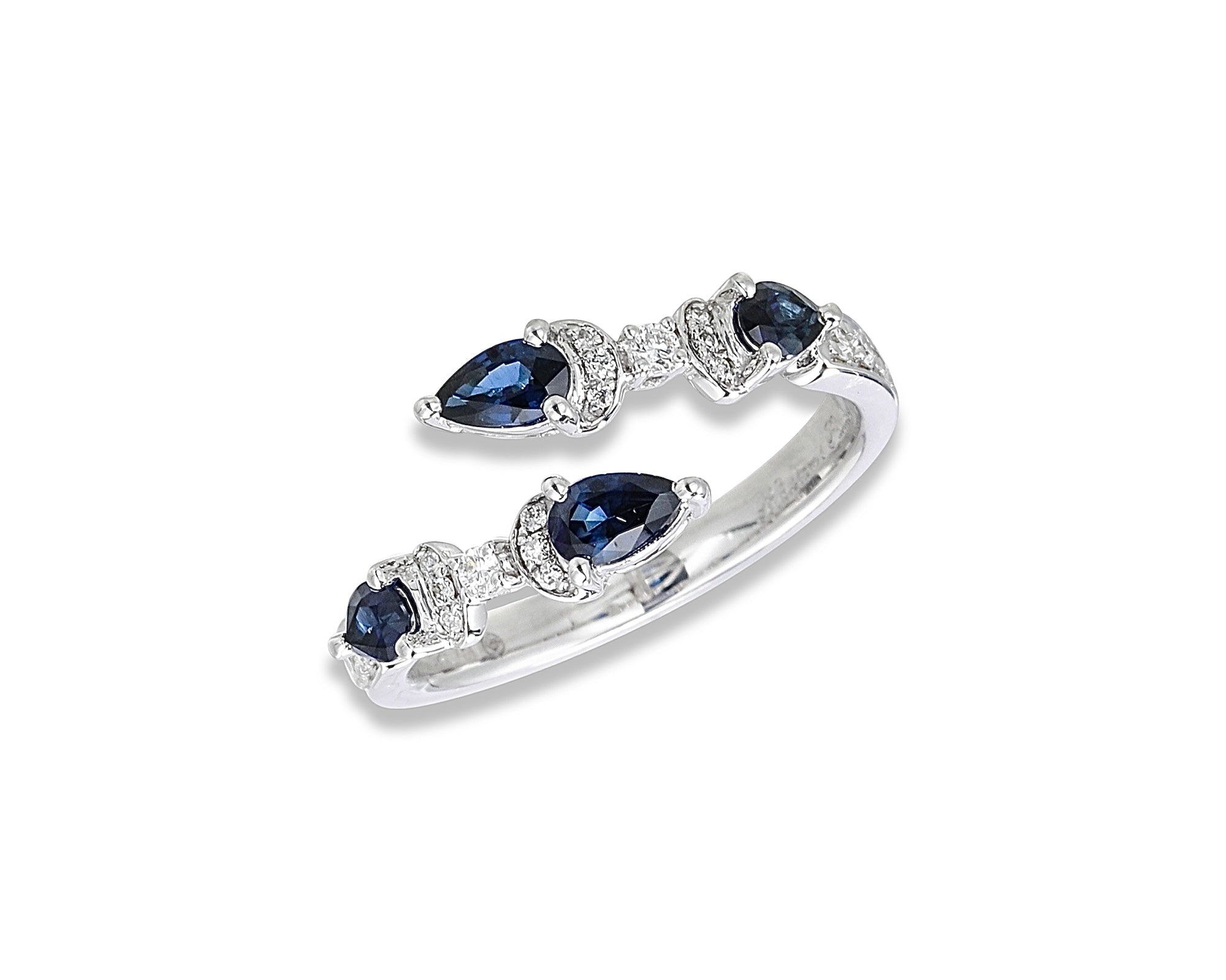 Butterfly Cross Blue Sapphire Ring
