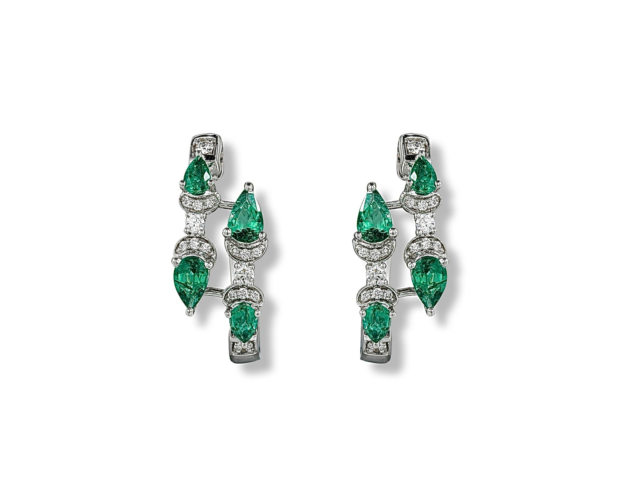 Emerald Dancing Butterfly Hoops